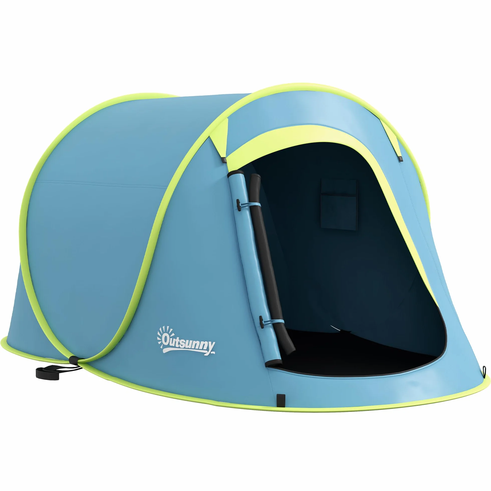 Outsunny Tienda de Campaña 2-3 Personas Pop-Up Impermeable 2000 mm 245x148x105 cm Azul
