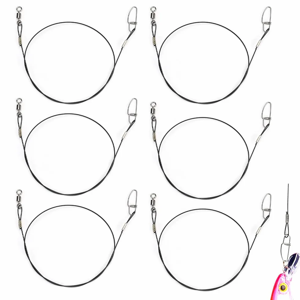 Alambre de Pesca Líder de Acero Inoxidable 50 cm 50 kg Negro 30 pcs
