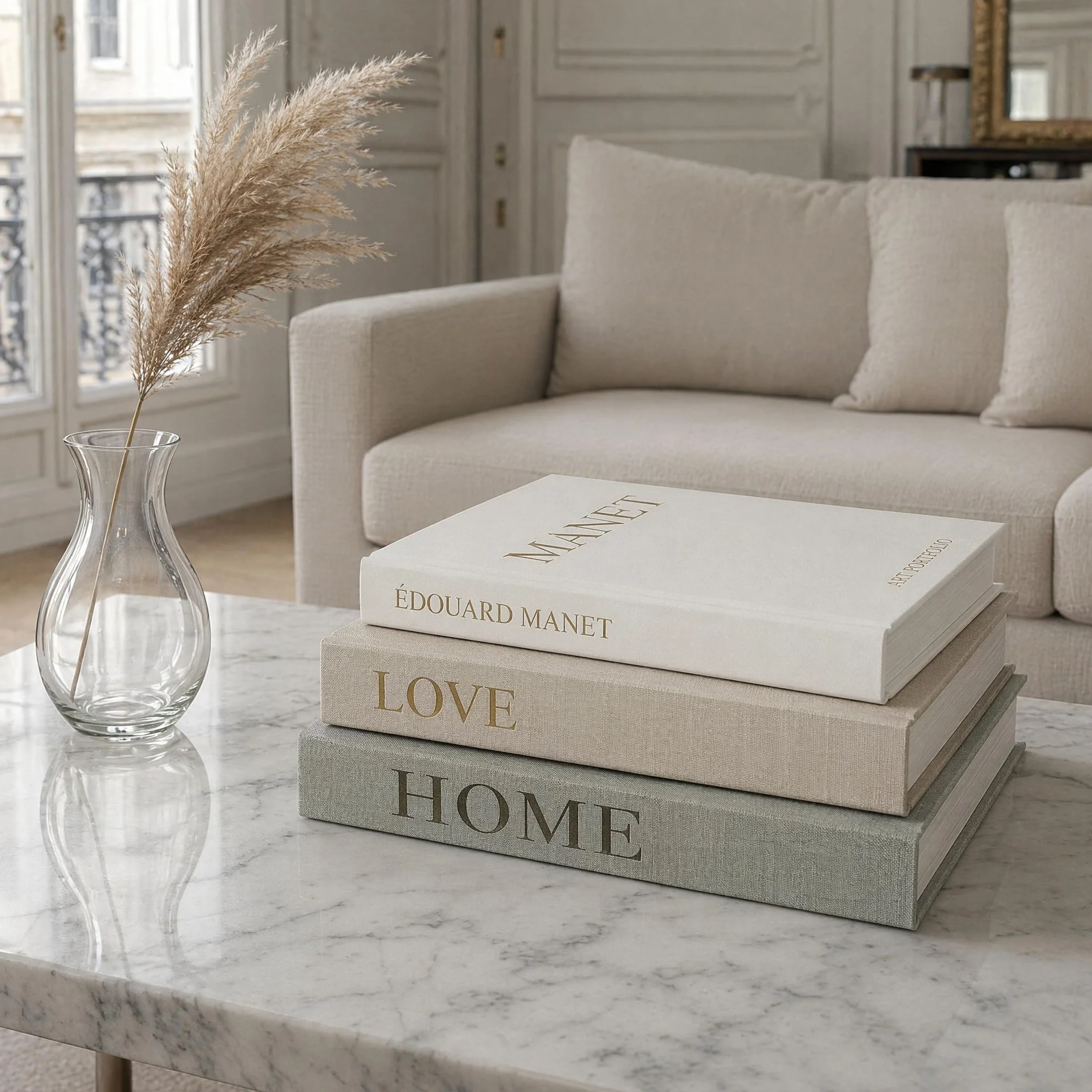 Juego de 3 libros decorativos - Libro falso en fundas de lino con cierre magnético - Caja de almacenamiento oculta - Accesorios estéticos y elegantes - Cajas modernas con forma de libro para simpatía