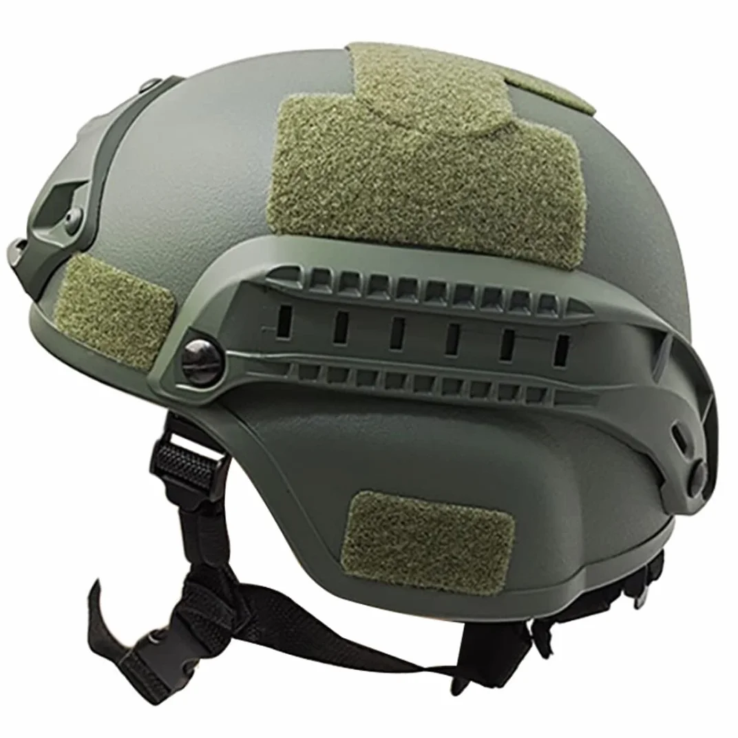 Casco táctico, Casco rápido de Airsoft, Casco Militar Tipo PJ, Casco de Paintball, Lado Ajustable NVG Mount Protective Bump Casco para Caza - 22.05-23.62 Pulgadas/Verde