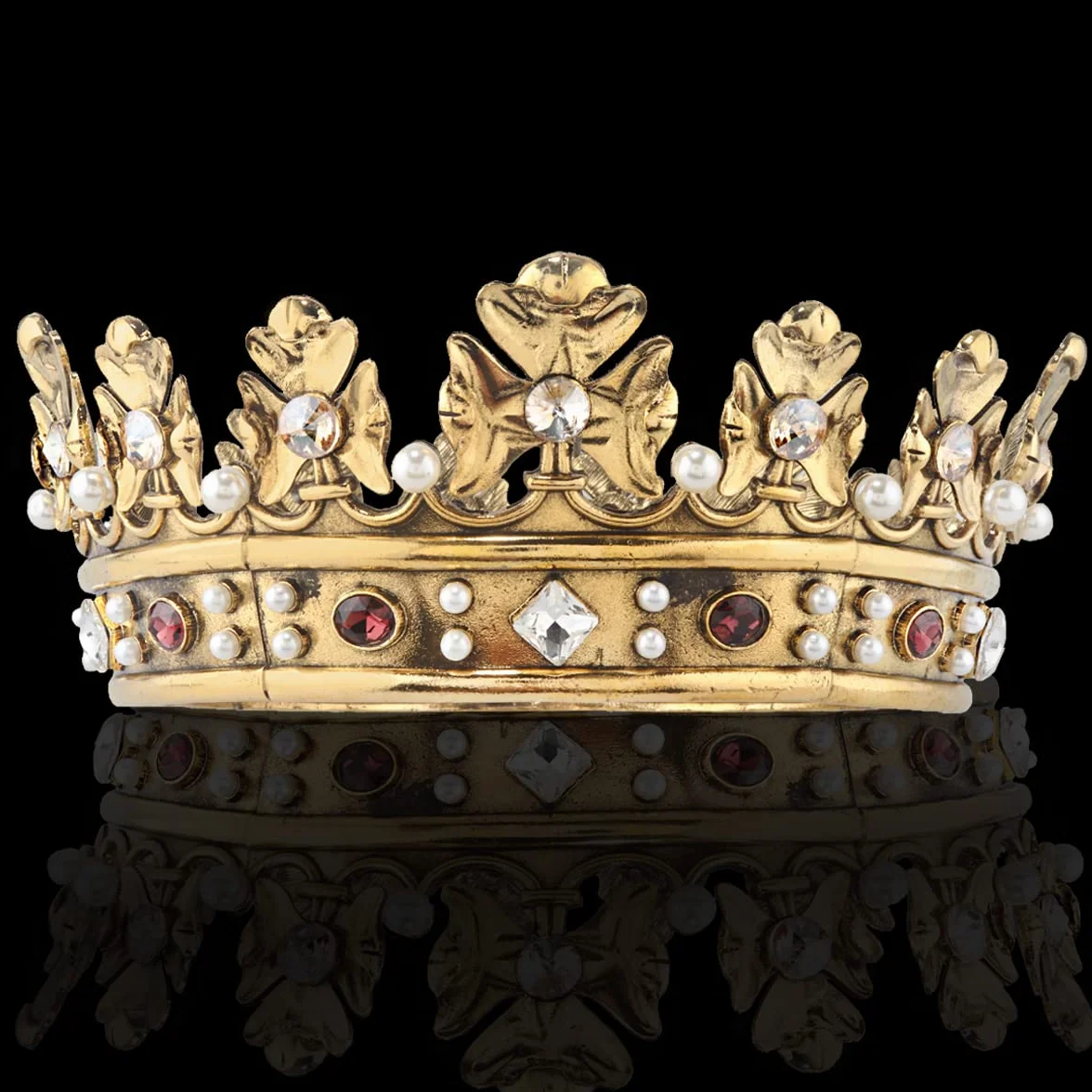 Corona real barroca para hombre, corona de pelo de príncipe, círculo completo, accesorios para el cabello para fiesta de cumpleaños, cosplay, graduación, quinceañera