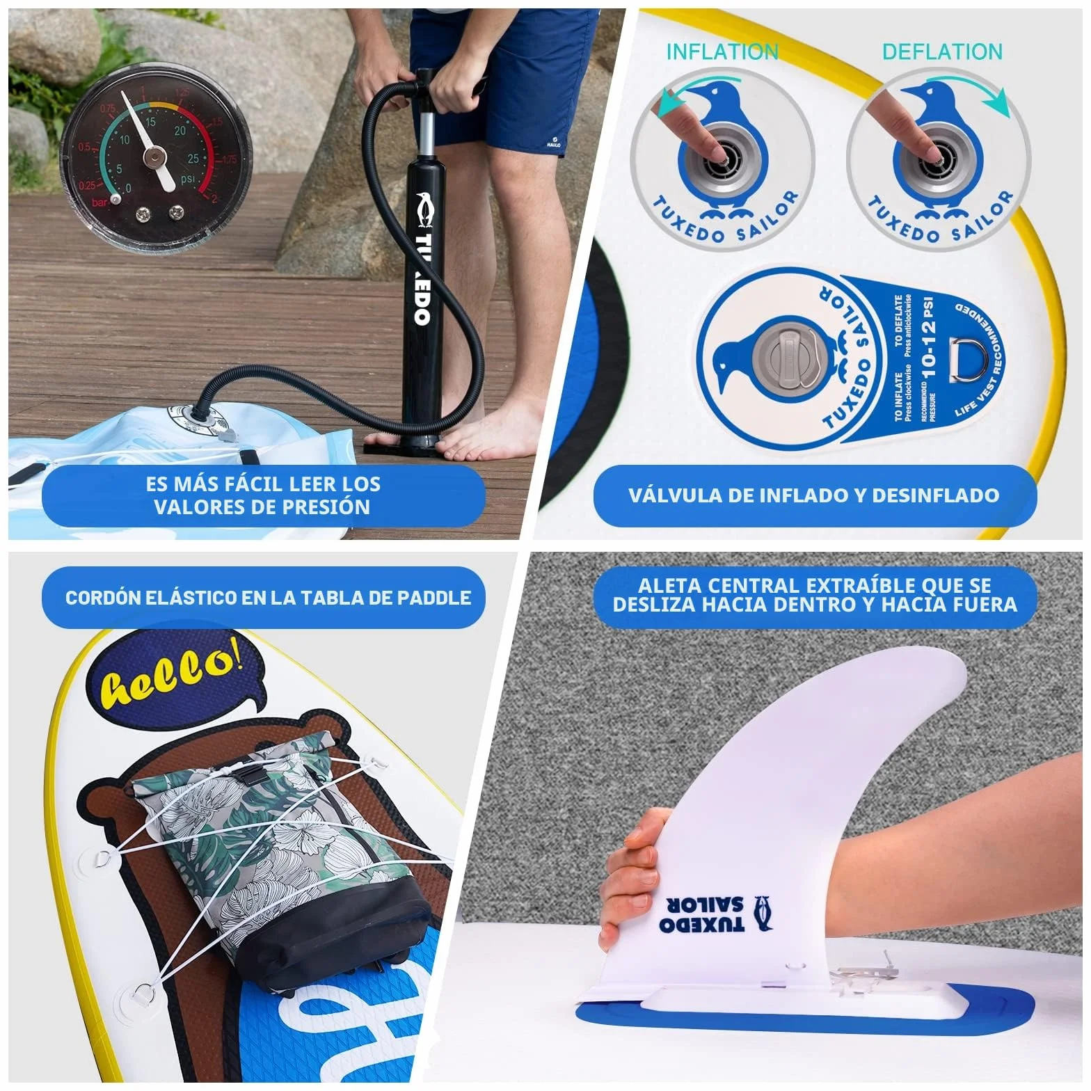 Tabla Paddle Surf Hinchable con Accesorios, Stand Up Paddle Board para Adultos y Jóvenes