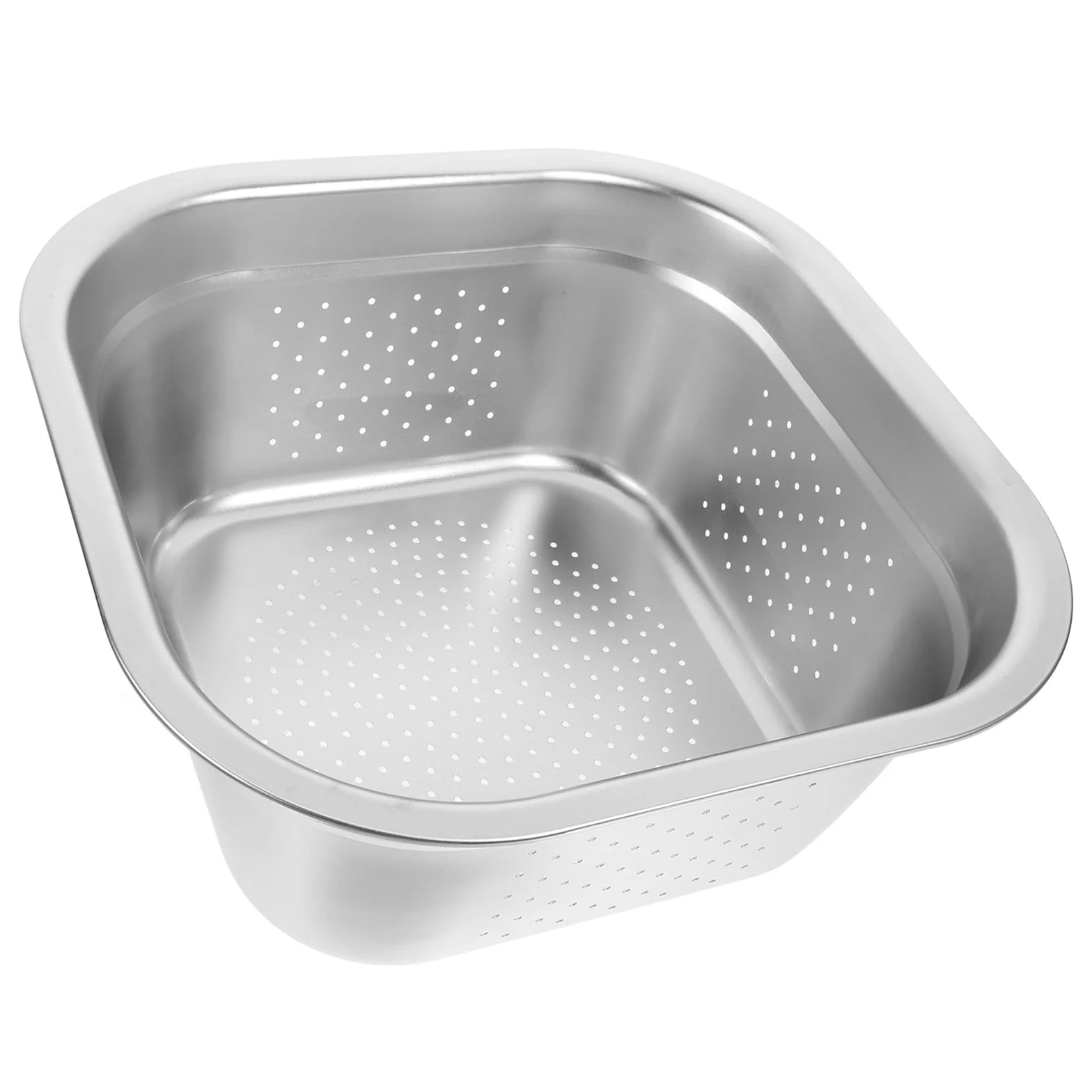 Colador de Acero Inoxidable Malla Fina y Gran Capacidad para Escurrir Verduras y Frutas en Cocina, Lavabo Cuadrado de 30 CM para Uso Doméstico y Profesional