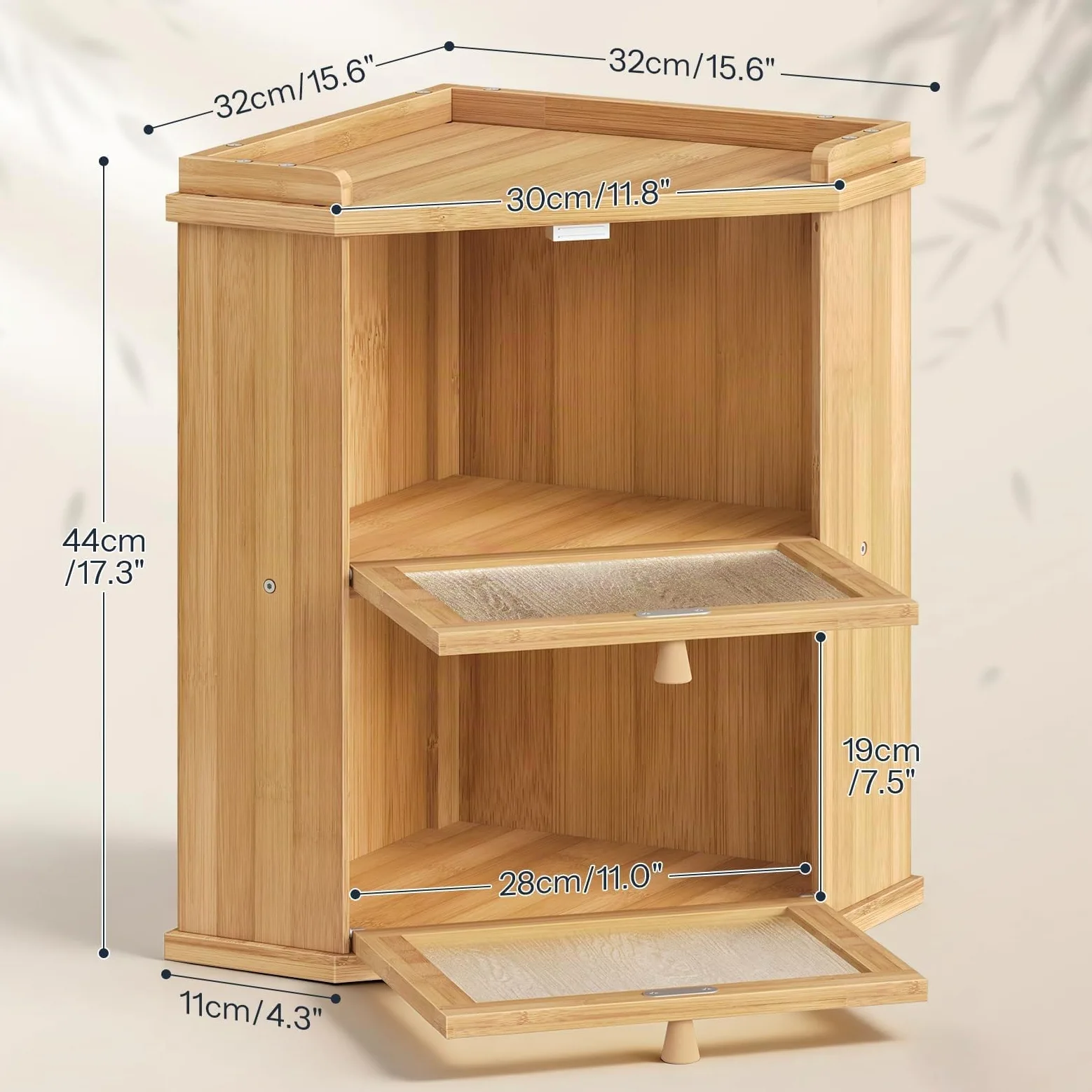HOOBRO Panera, Caja para Pan de Bambú, Doble Nivel, con Compartimento Superior, para Cocina y Comedor, 32 x 32 x 44 cm, Natural EYL19MB01