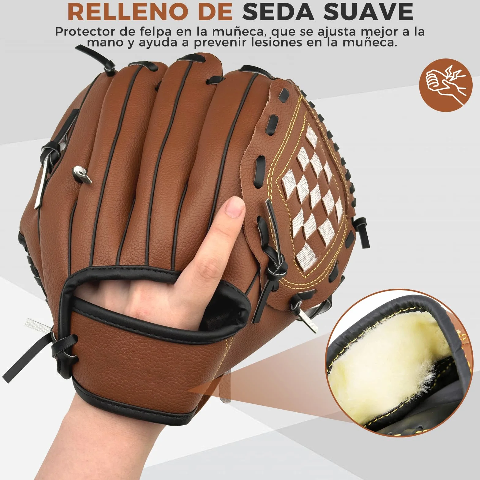 LeapBeast Guante de Béisbol, Softball Guantes Mano Izquierda PU con 1 Pelota Suave