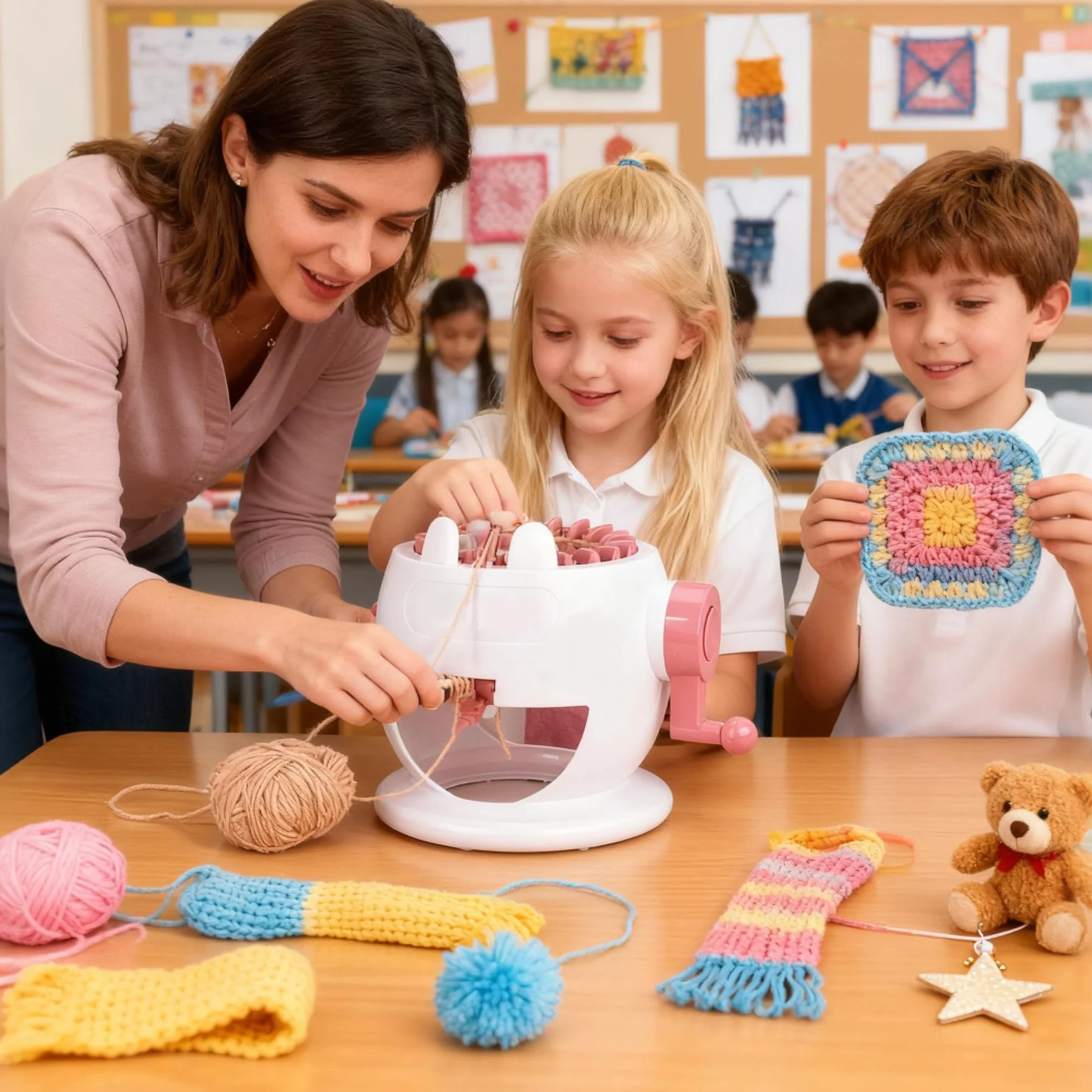 FGXY Máquina de Tejer 22 Pin DIY - Telar Circular de Rotación Manual Para Adultos y Niños - Kit de Doble Punto Con Crochet