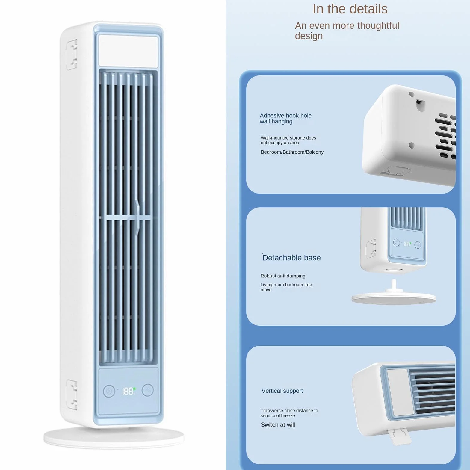 Ventilador Torre Inteligente Con mando a distancia | Ventilador Vertical para cocina garaje casa rodante salón interior exterior
