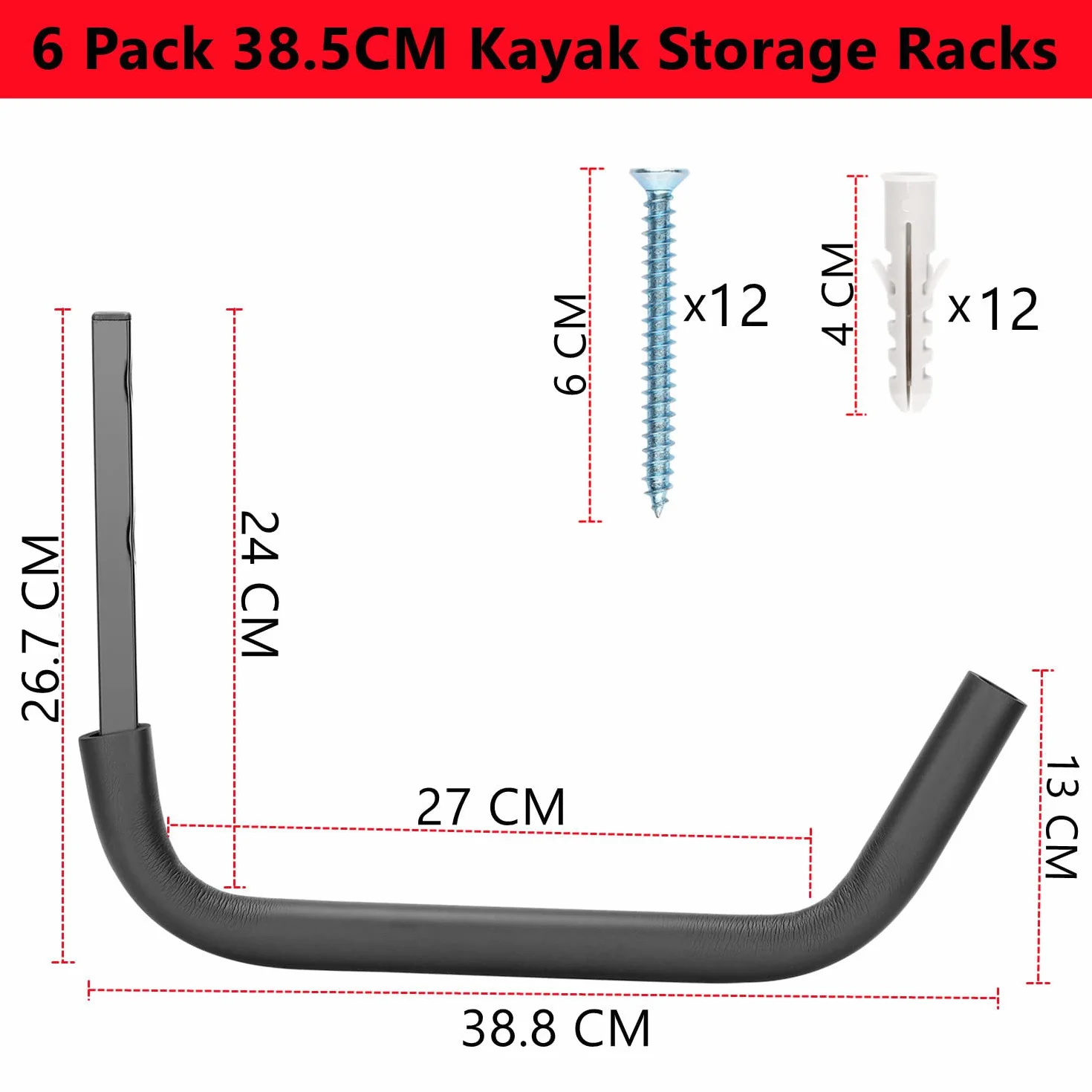 Bastidores de almacenamiento para kayak, canoa, tabla de surf, SUP (38,8 cm x 26,7 cm)