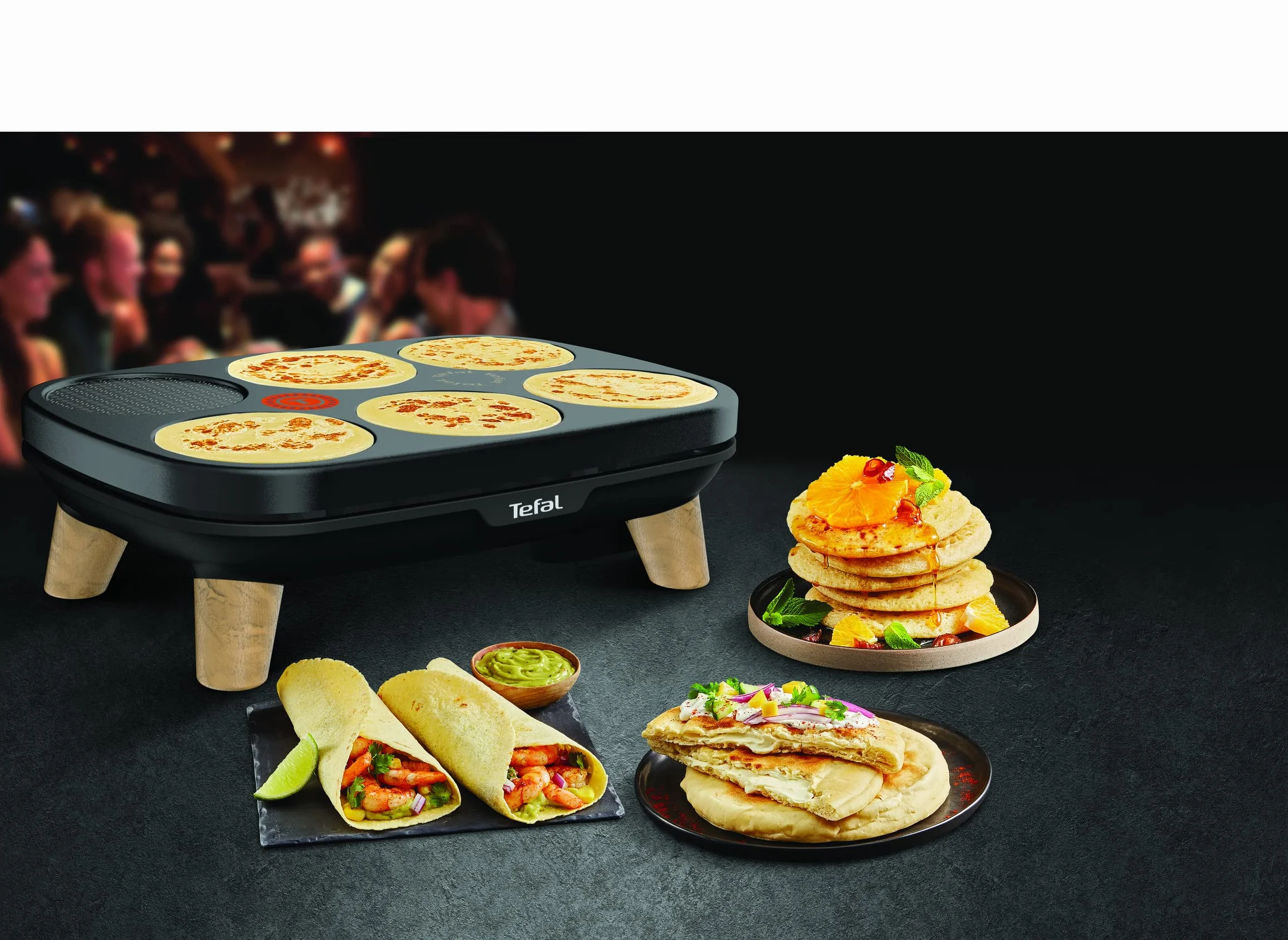 Tefal PY900D12 Gourmet crepiere Deux plaques amovibles antiadhesives Temperature reglable Multi usage crepes, galettes, pancakes