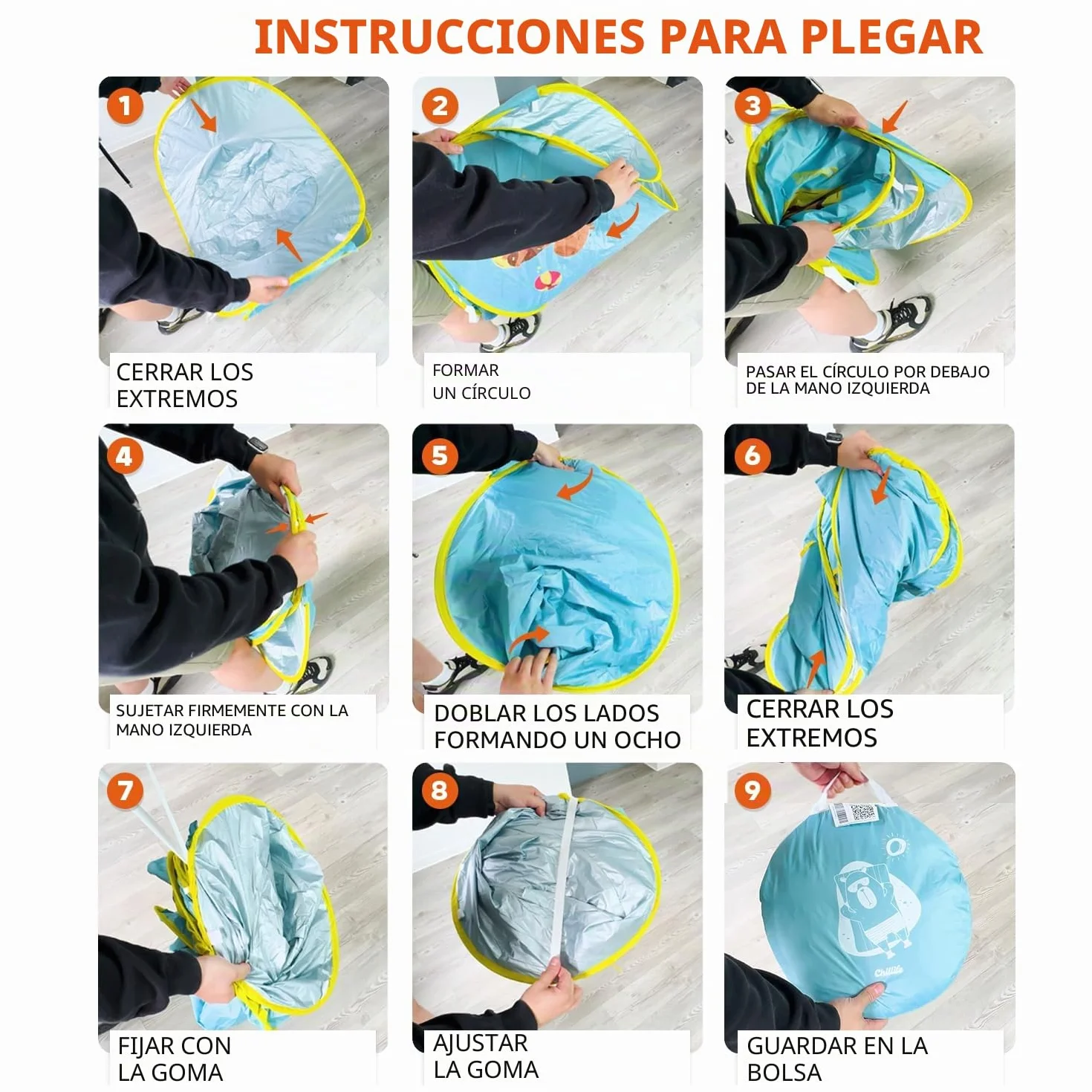 Chillife Tienda de Playa Pop Up para Bebés con Protección UV 50+ y Cortavientos, Diseño Globo Capybara