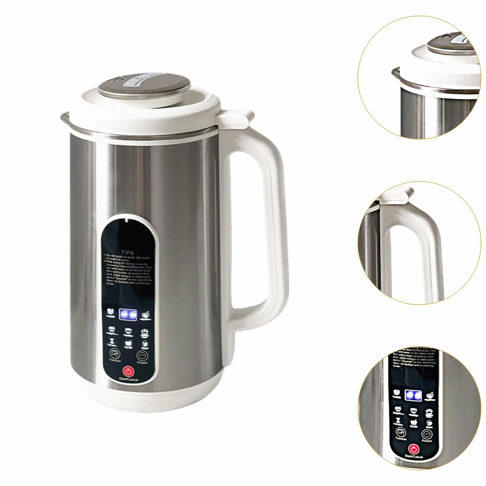 Máquina de Leche de Soja Máquina para Hacer Leche de Nueces de Acero Inoxidable Preparador Automático de Leche Vegetal Máquina Automática de Leche de Nuez