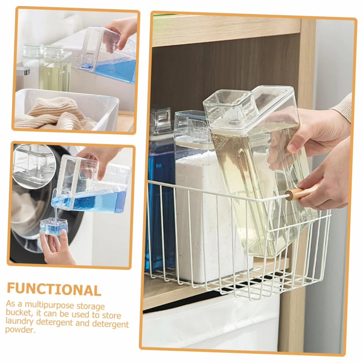 2piezas Botellas De Lavandería Rellenables De Transparente para Líquidos Detergentes y Jabones para Almacenamiento De Loción Baño