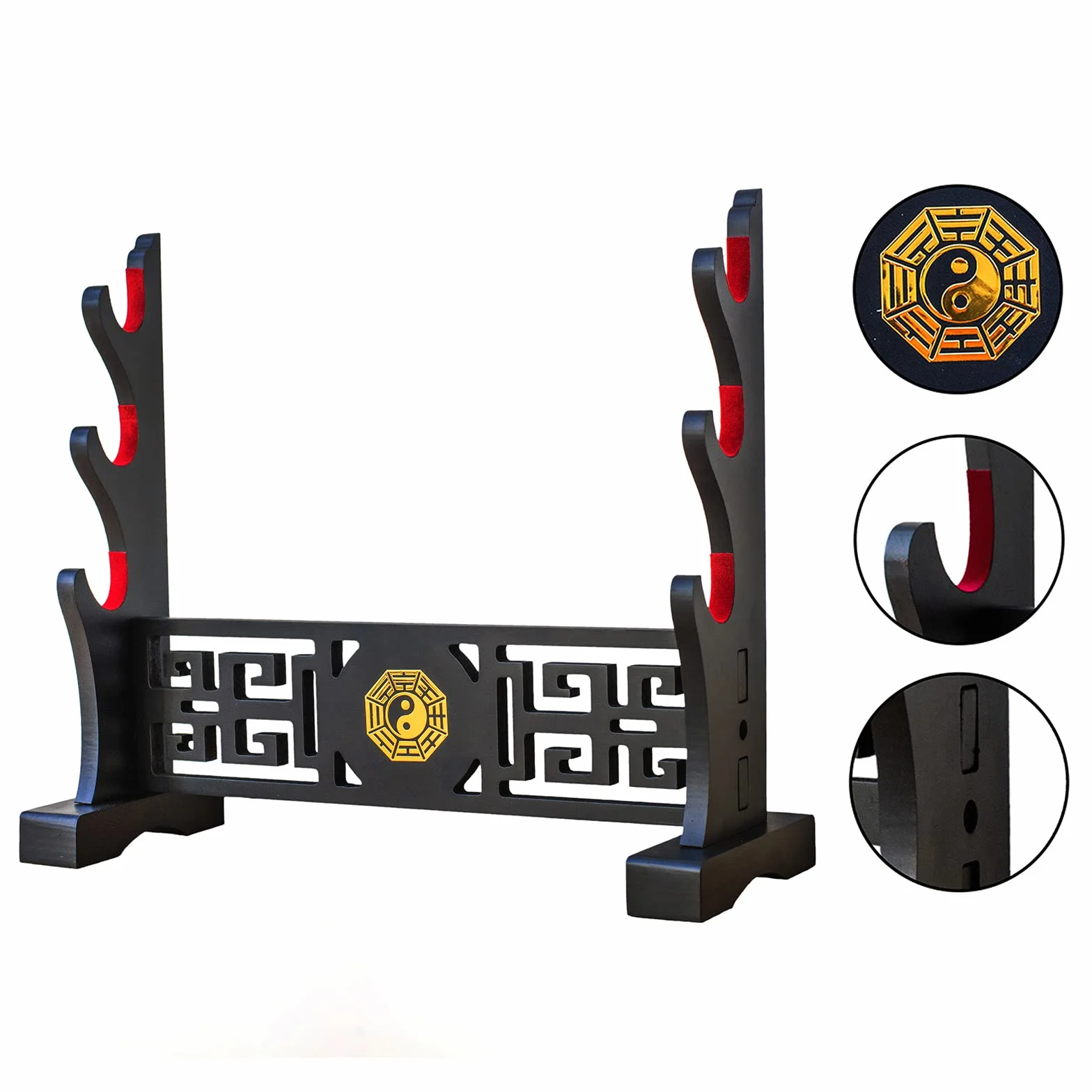 Soporte Katana Samurai Display Rack Acolchado Terciopelo Bagua-3