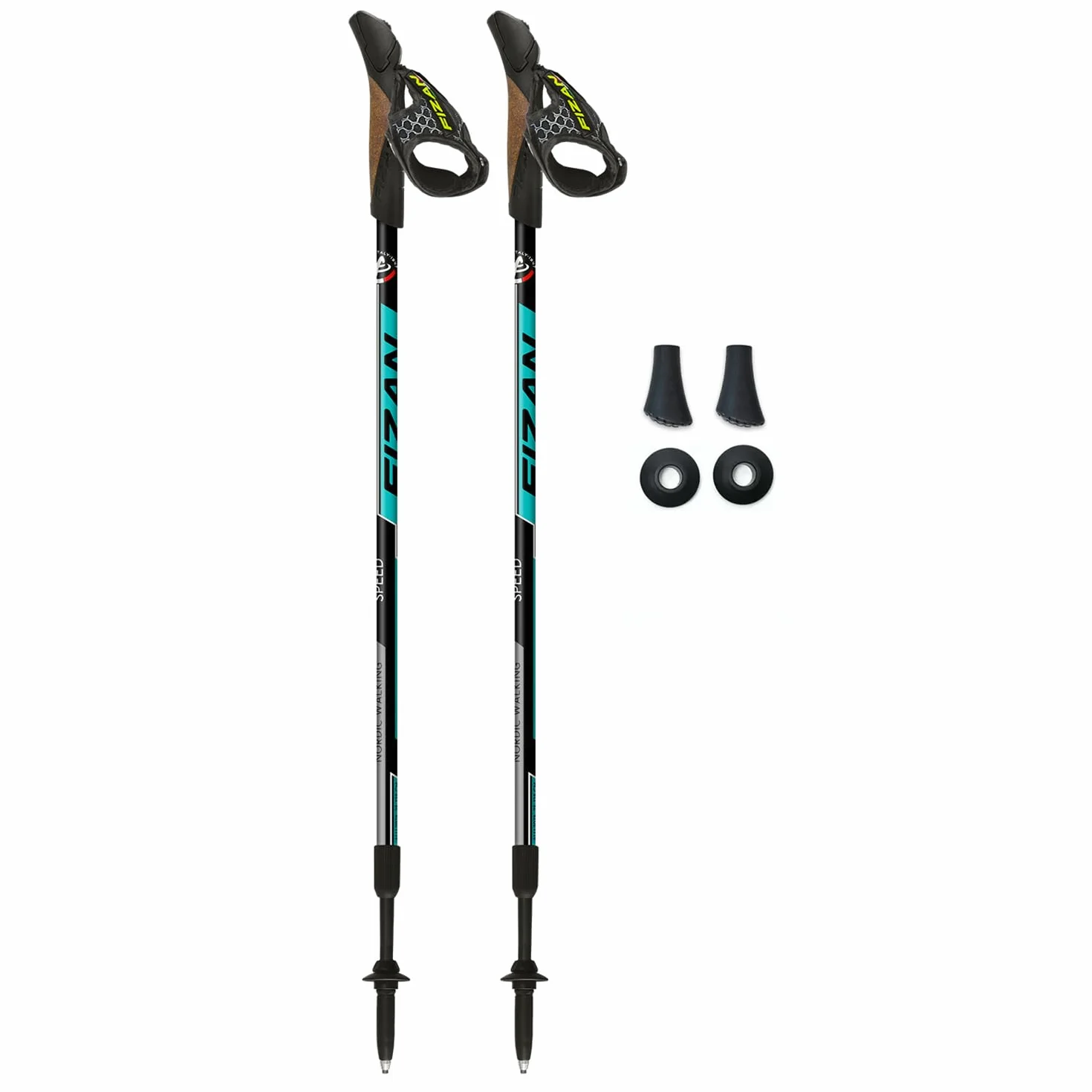 FIZAN Bastones de Marcha Nórdica Senderismo Ajuste Longitud 75-125 cm Speed S23 Azul