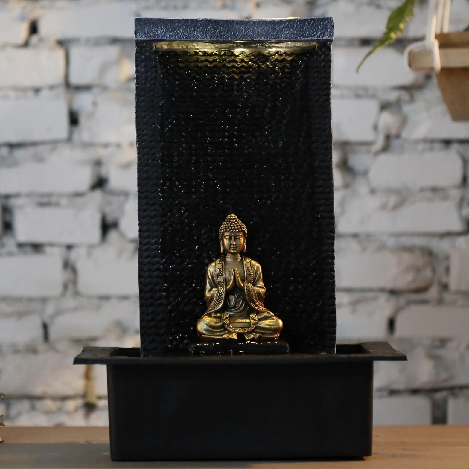 Zen'Light Zenitude Fuente de poliresina Negra 31 x 31 x 42 cm