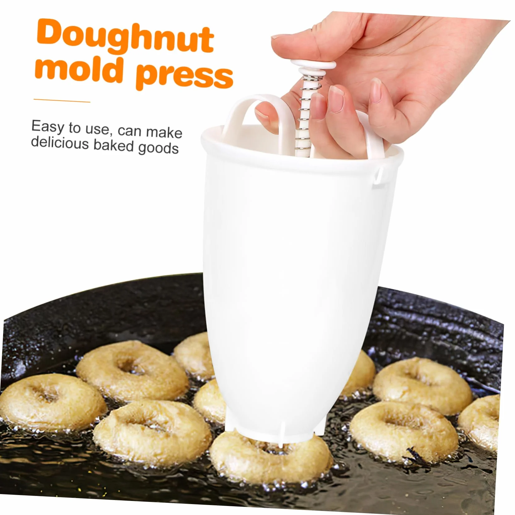 Mipcase Máquina para Hacer Roscos Fritos Manual Portátil 2 Moldes para Hornear Donas de Pp Adecuado para Repostería y Uso al Aire Libre