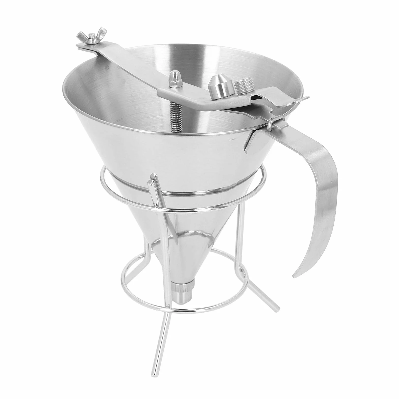 Embudo Profesional de Acero Inoxidable para Hornear, Herramienta de Decoración de Pasteles para Cocina Casera, con Soporte, 1 Juego de Embudo