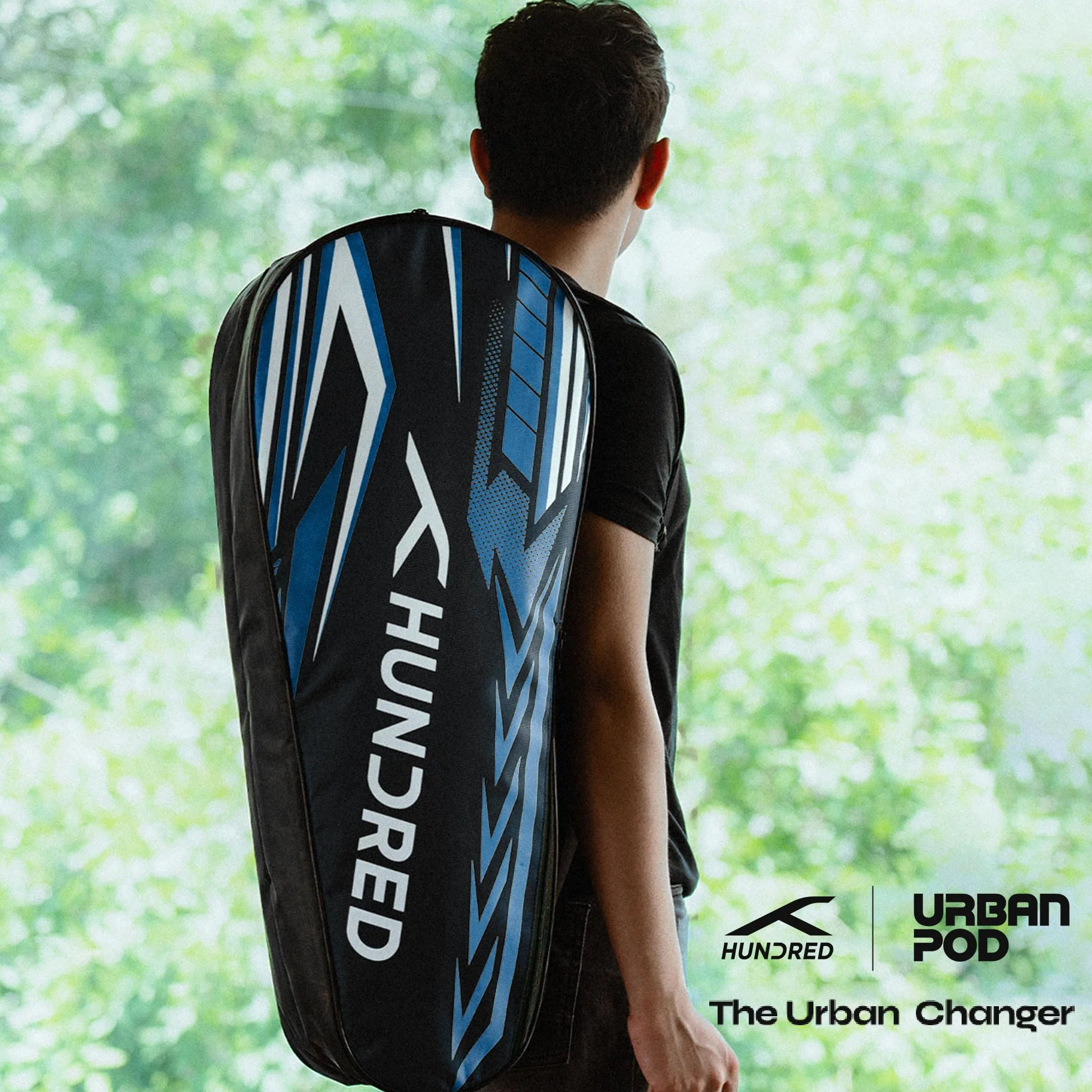 HUNDRED Urban Pod Badminton Kit-Bag 3 Spacious Compartments Double Zipper Closure