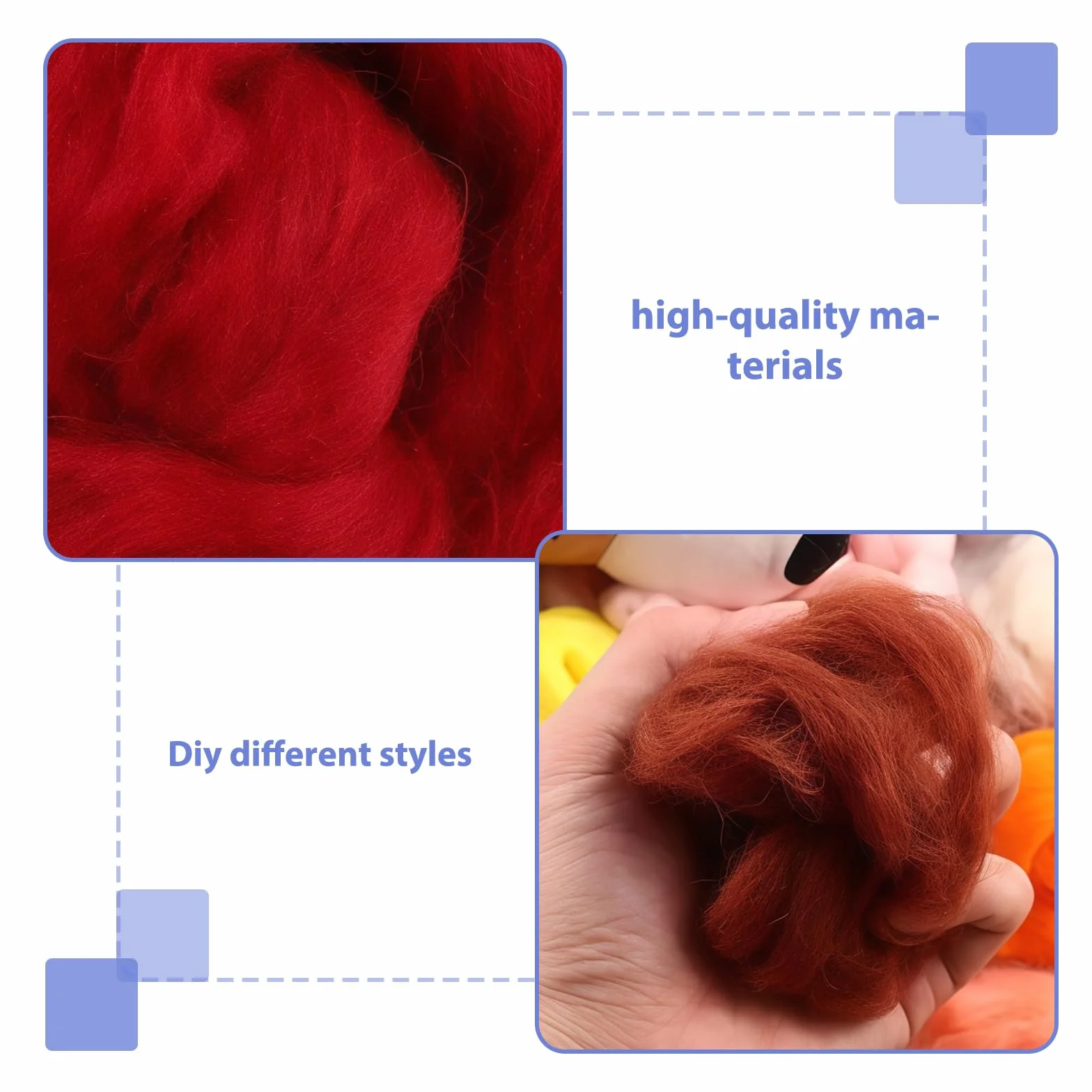 GOMETY Lana de fieltro de 100 colores, juego de 300 g, 100 × 3 g, lana de cuento de hadas de lana de oveja, lana merino premium para fieltro húmedo y seco, lana de fieltro de aguja multicolor para