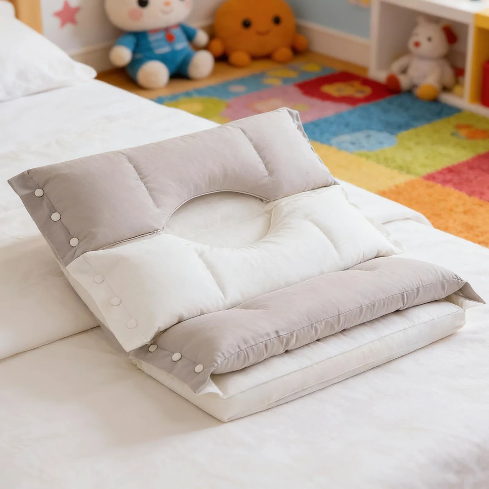 Generisch Almohada para cama con soporte cervical ergonómico | Doble zona almohada para dormir para hotel, sofá de viaje, dormitorio, hombres, adolescentes, adultos