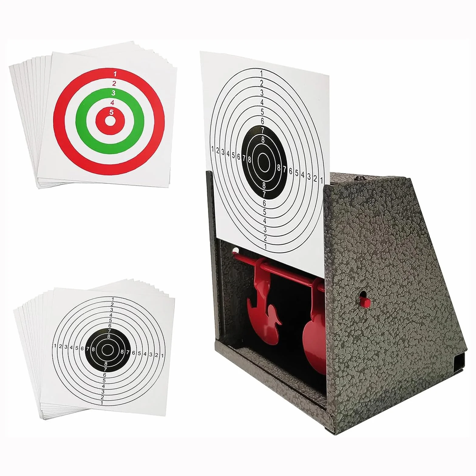 ATFLBOX BB Trap Target con 20pcs Blanco de Papel para Airsoft Pellet Gun Rifle BB Gun