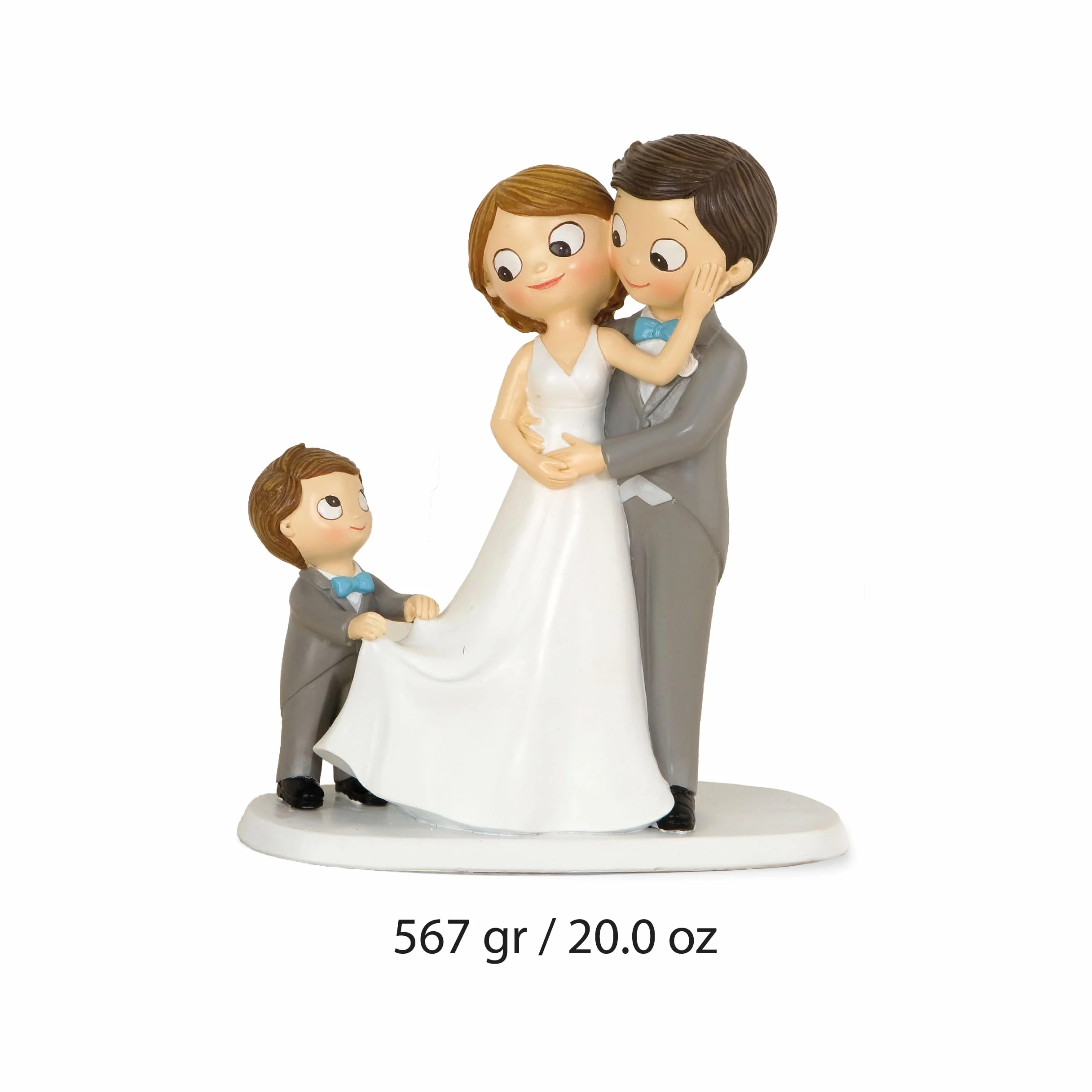 Mopec Figura Pastel de boda Novios E Hija Poliresina Gris 8,6 x 18,8 x 21,4 cm