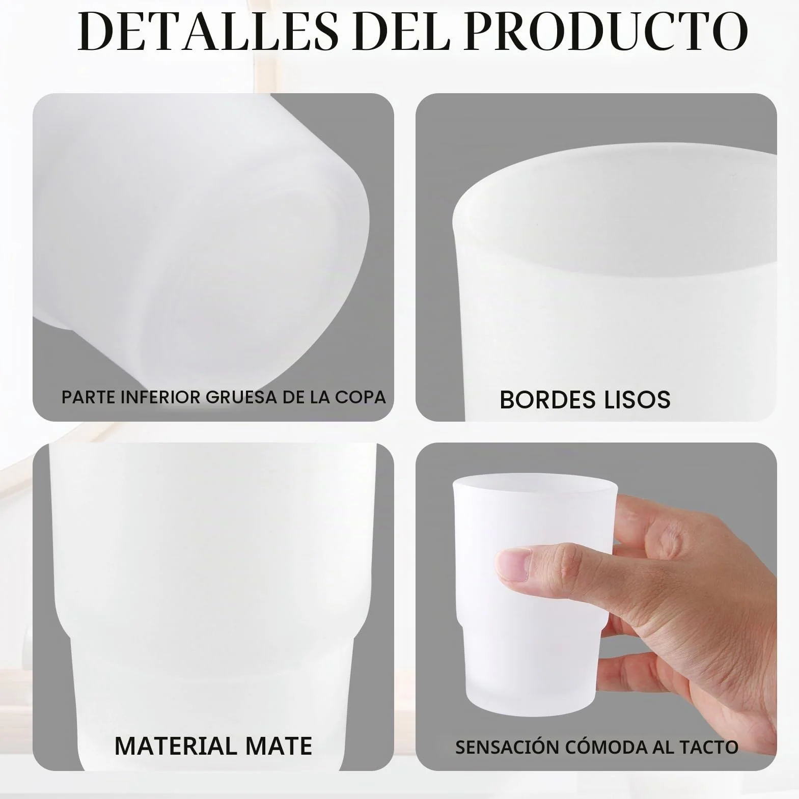 Juego de 2 Vasos para Cepillos de Dientes de Cristal Satinado, Vaso de Repuesto de para Baño, Superficie Mate para una Limpieza sin Residuos, Estilo Elegante y Funcional