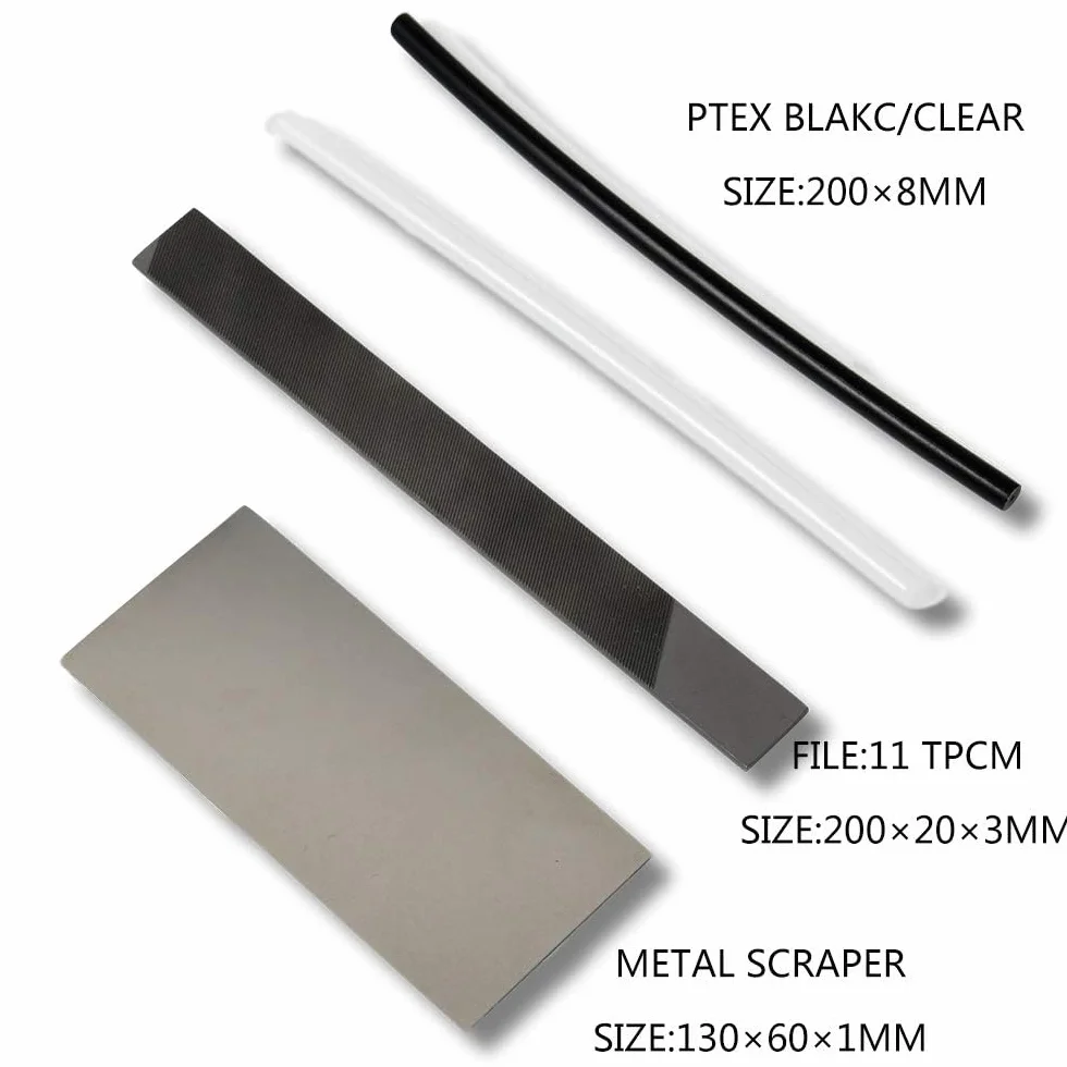 XCMAN Kit cepillo depilación afinación esquí snowboard nailon latón crin caballo raspador cera lima plana PTEX