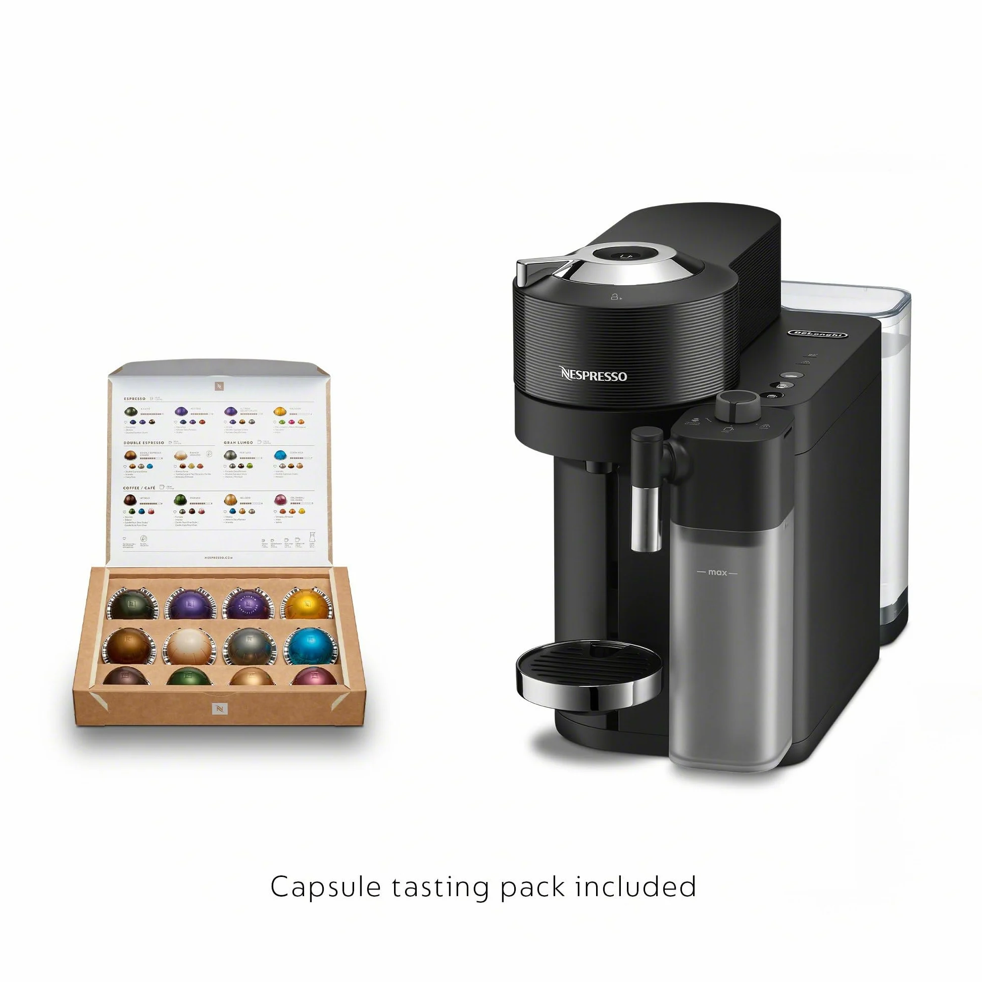 Nespresso Vertuo Lattissima - Cafetera y espresso de De'Longhi, negro mate y brillante