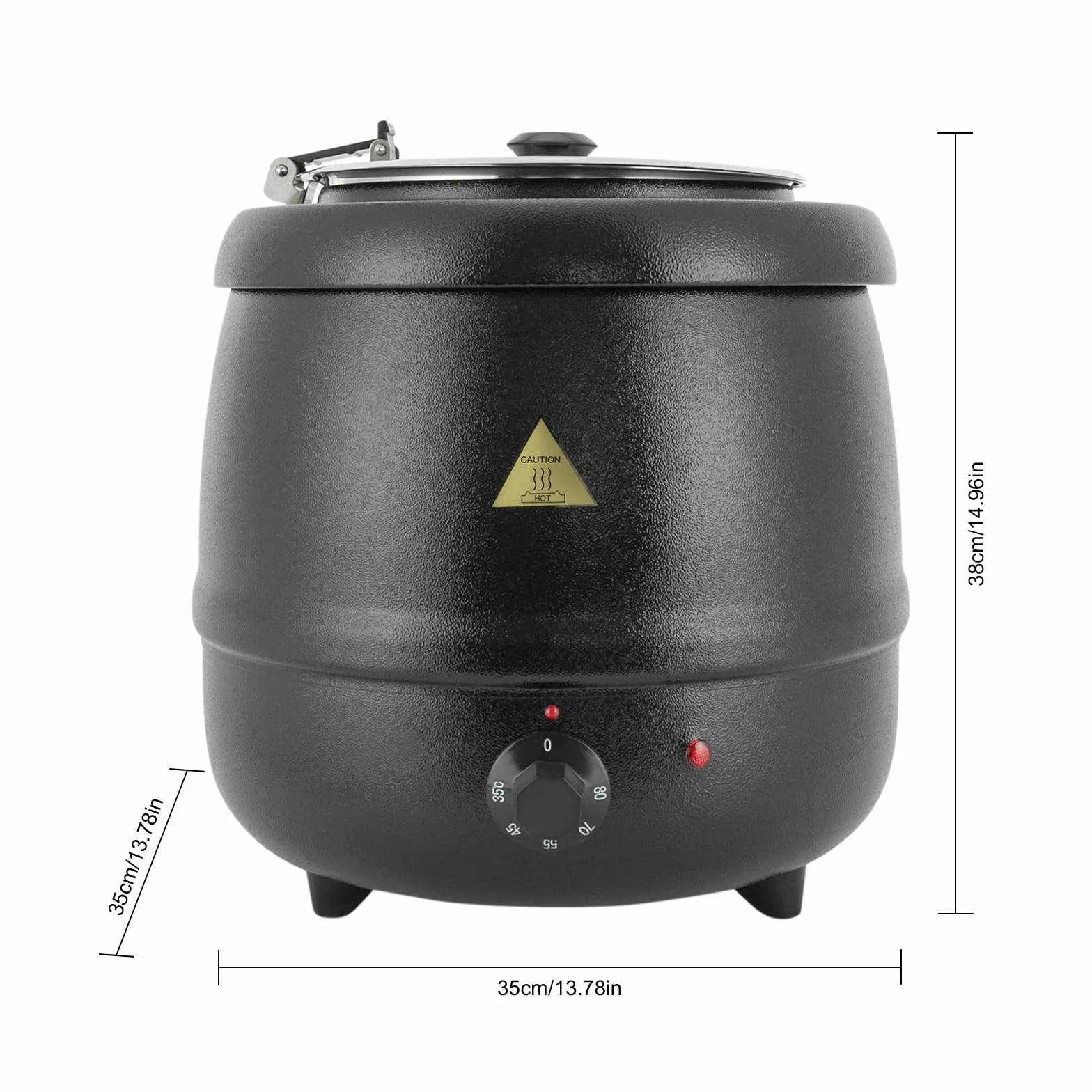 Olla de sopa eléctrica de acero inoxidable de gran capacidad, calentador de sopa, temperatura ajustable, para cocina, restaurante, cafetería, reunión familiar