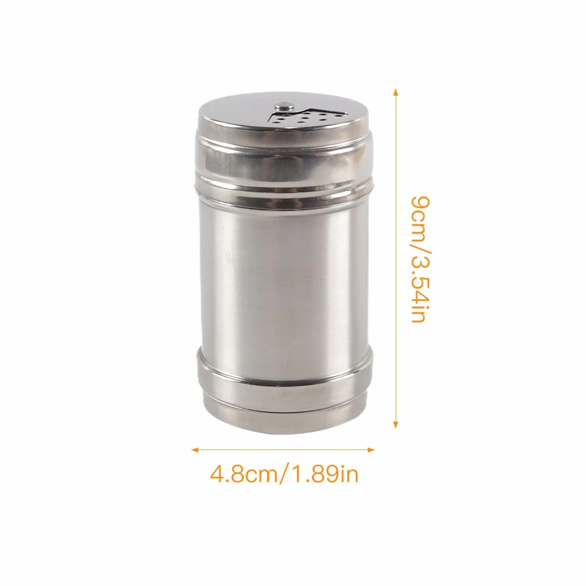 Juego de especias de acero inoxidable, tarro de condimentos con tapa ajustable para sal, pimienta y hierbas, recipientes pequeños y medianos para especias de cocina.