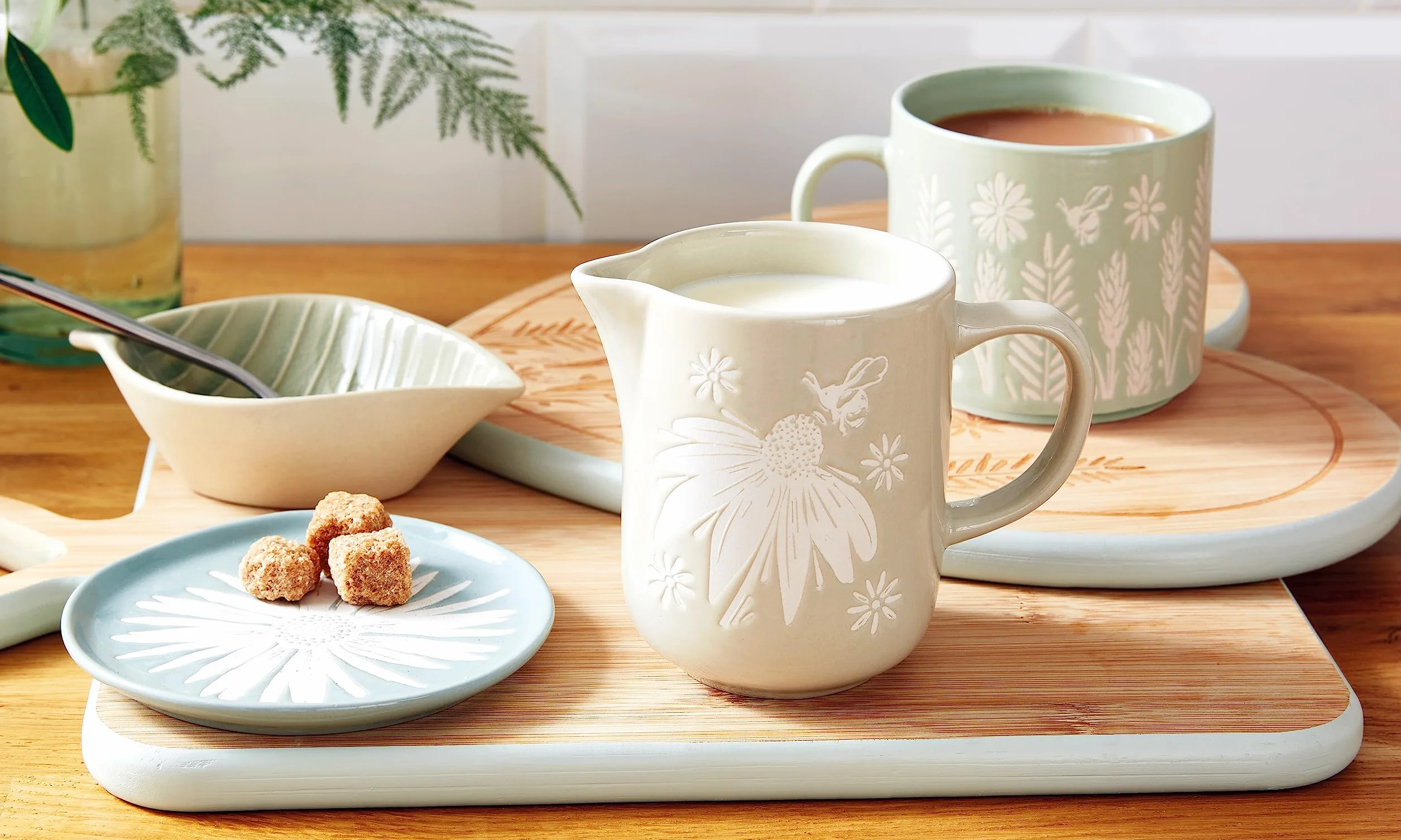 Cooksmart Homestead - Organizador de Bolsas de té de cerámica con diseño británico | Plato para Bolsas de té usadas | Plato para bolsitas de té con diseño Moderno