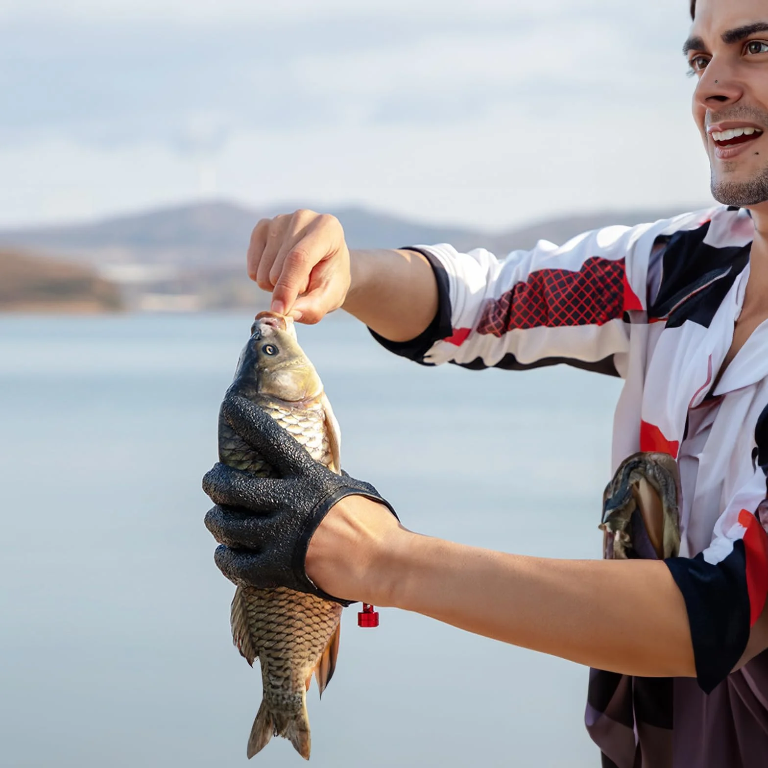 ACONDE Guantes de Pesca Resistentes a Picaduras Impermeables Cierre Magnético