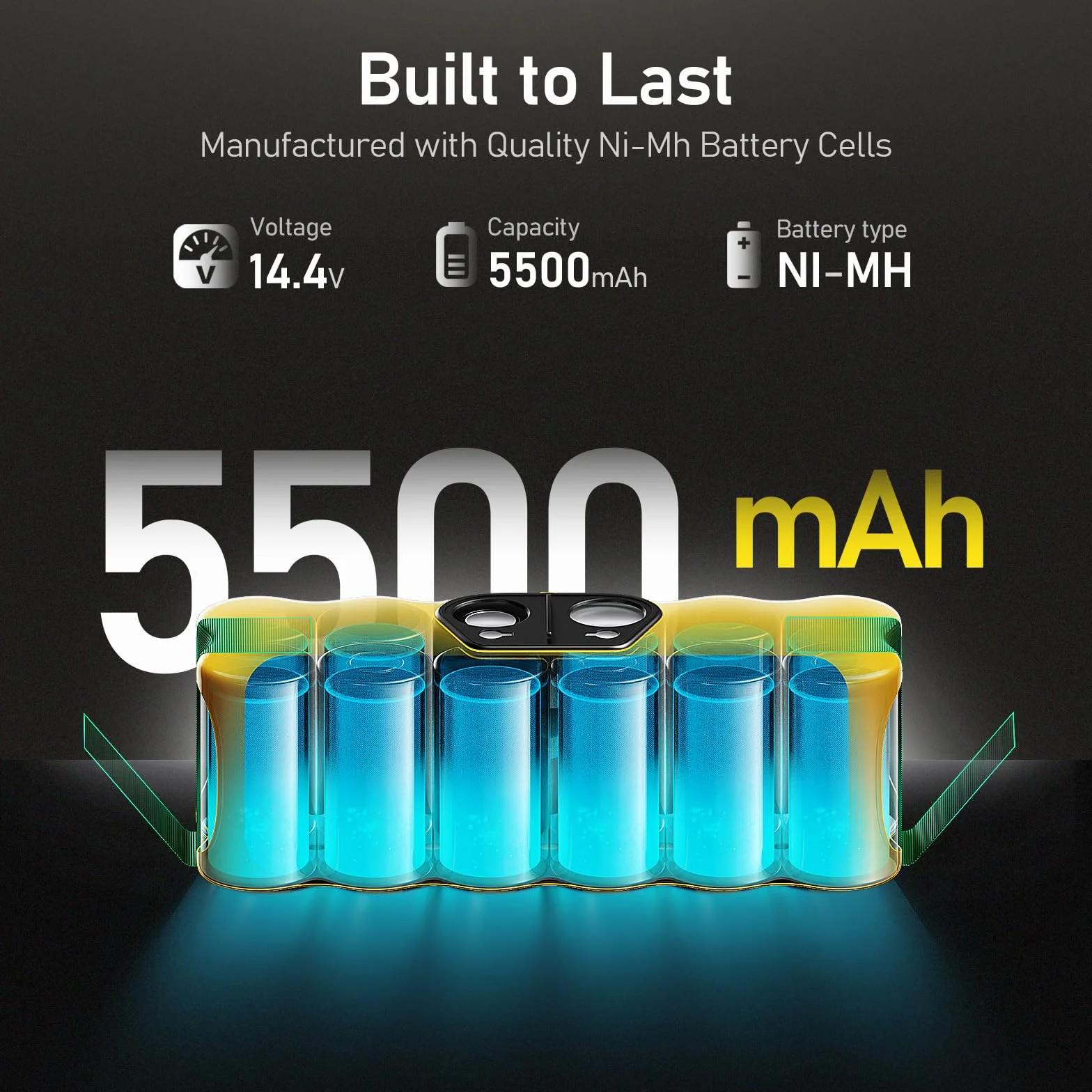 Batería de Repuesto 5500mAh Ni-MH para iRobot Roomba 500-800 Series con Cepillos