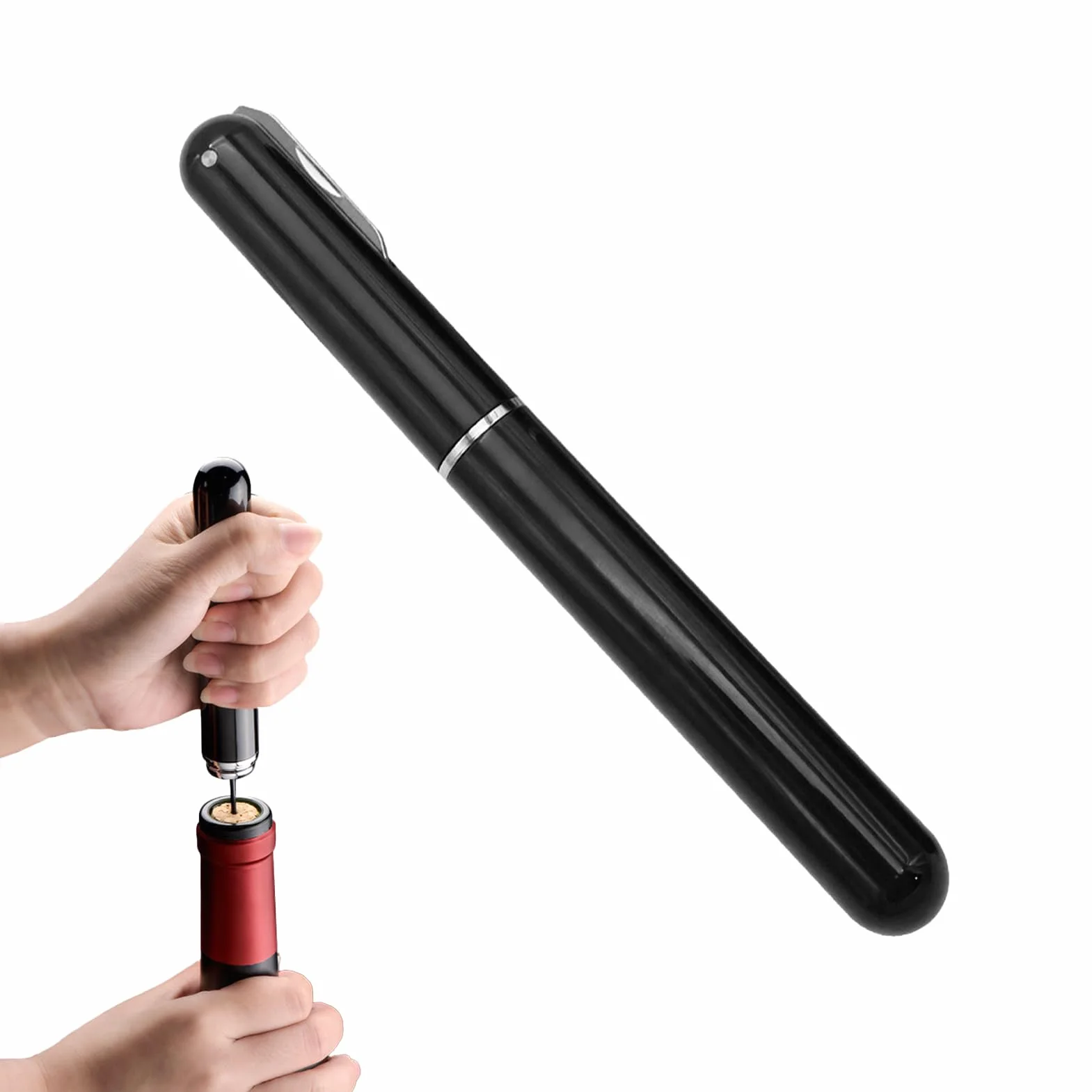 Neumático Tapón,2-en-1 Bomba De Aire Con Cortador De Cápsula, Abrebotellas Abrebotellas De Presión De Aire Para Botellas De Vino Para Hogar, Restaurante, Regalos Para Los Amantes Del Vino