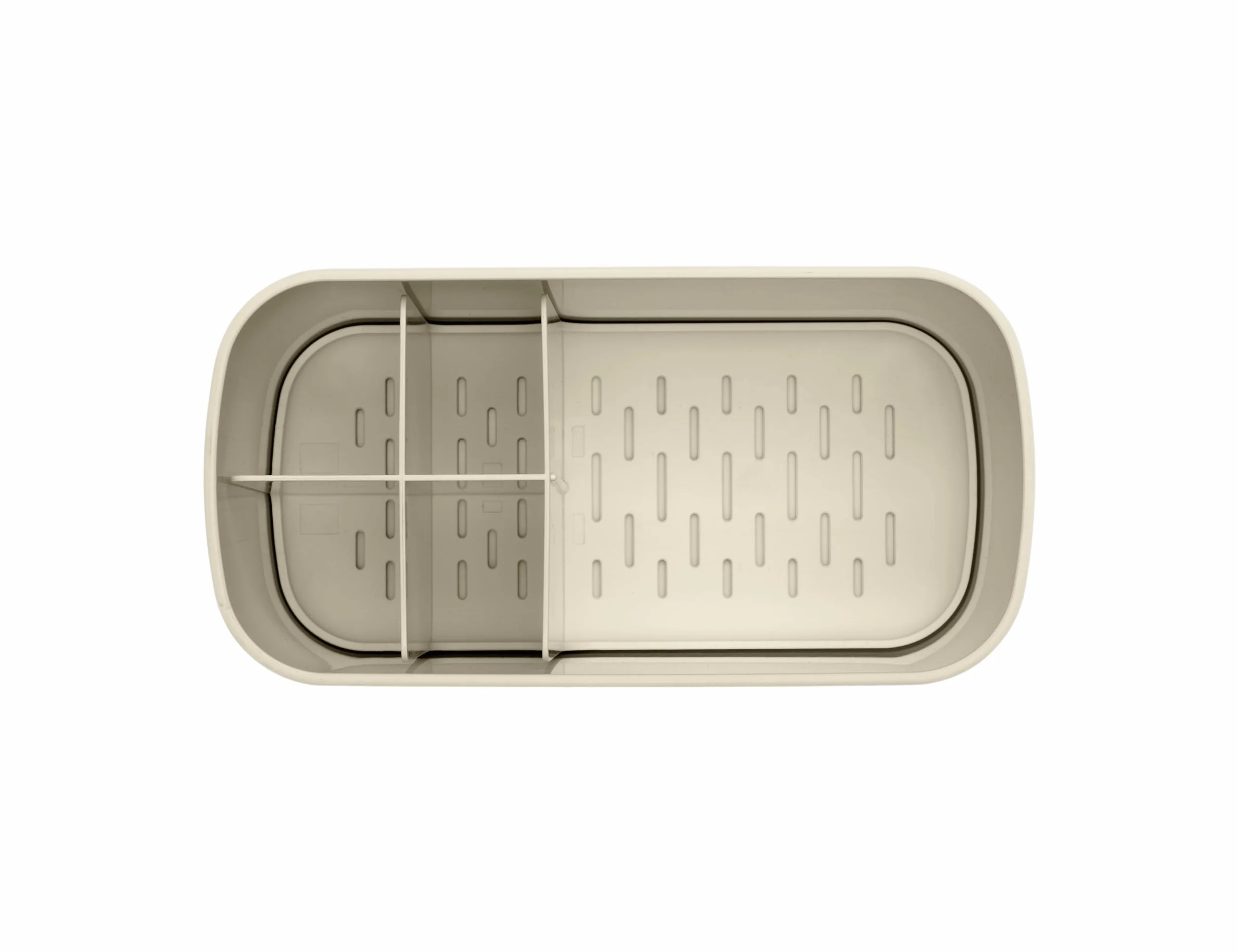 Brabantia - ReNew Organizador para el Baño - Organizador para el Lavabo - Apto como Portacepillos de Dientes - No Raya - Fácil de Limpiar - Resistente a la Corrosión - Soft Beige - 19,7 x 9,8 x 11 cm