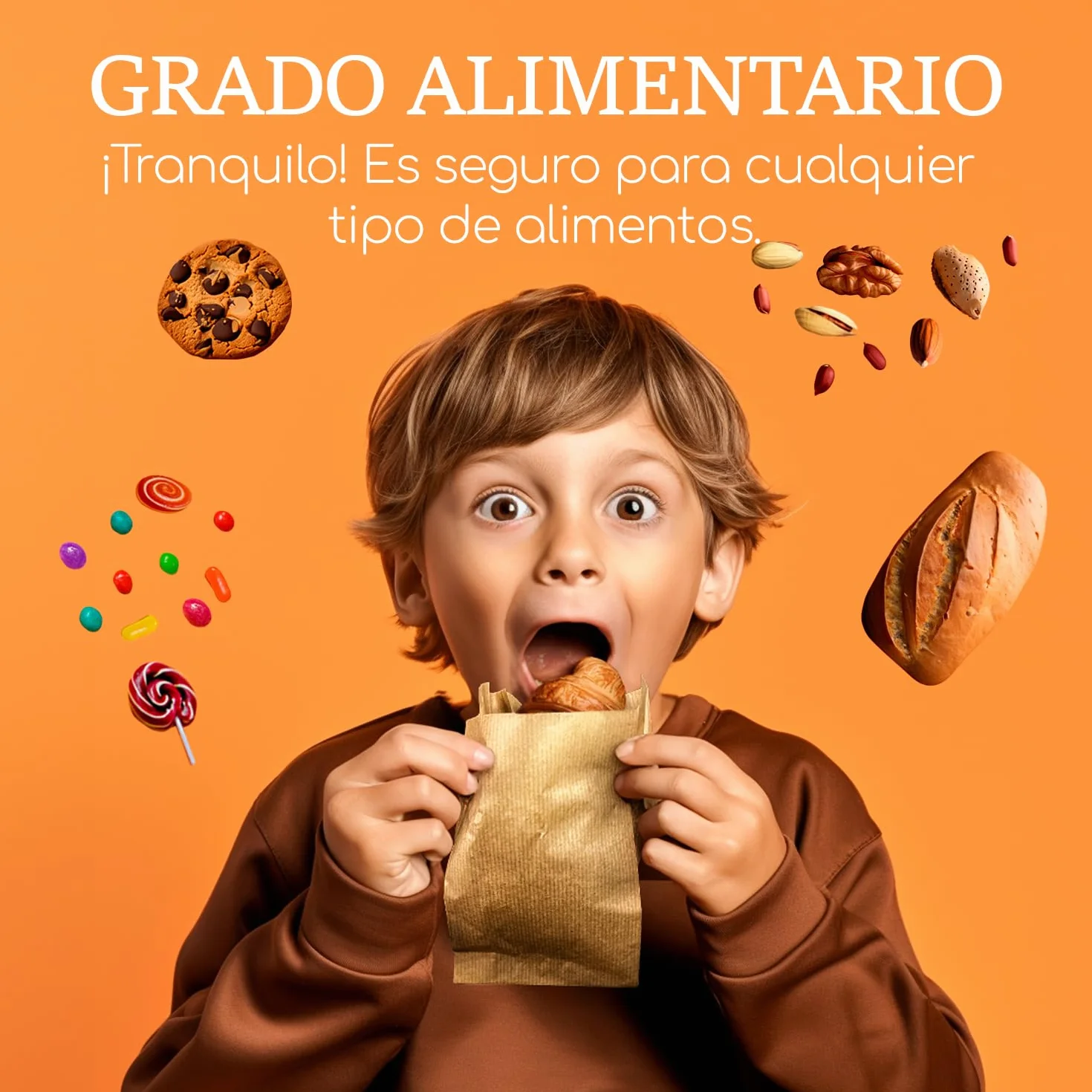 100 Bolsas de Papel Kraft 12 x 20 x 6 cm - Bolsas Pequeñas Grado Alimenticio, Sobres Kraft Marrón Reutilizables y Reciclables para Regalos, Negocios, Manualidades y Embalaje Sostenible