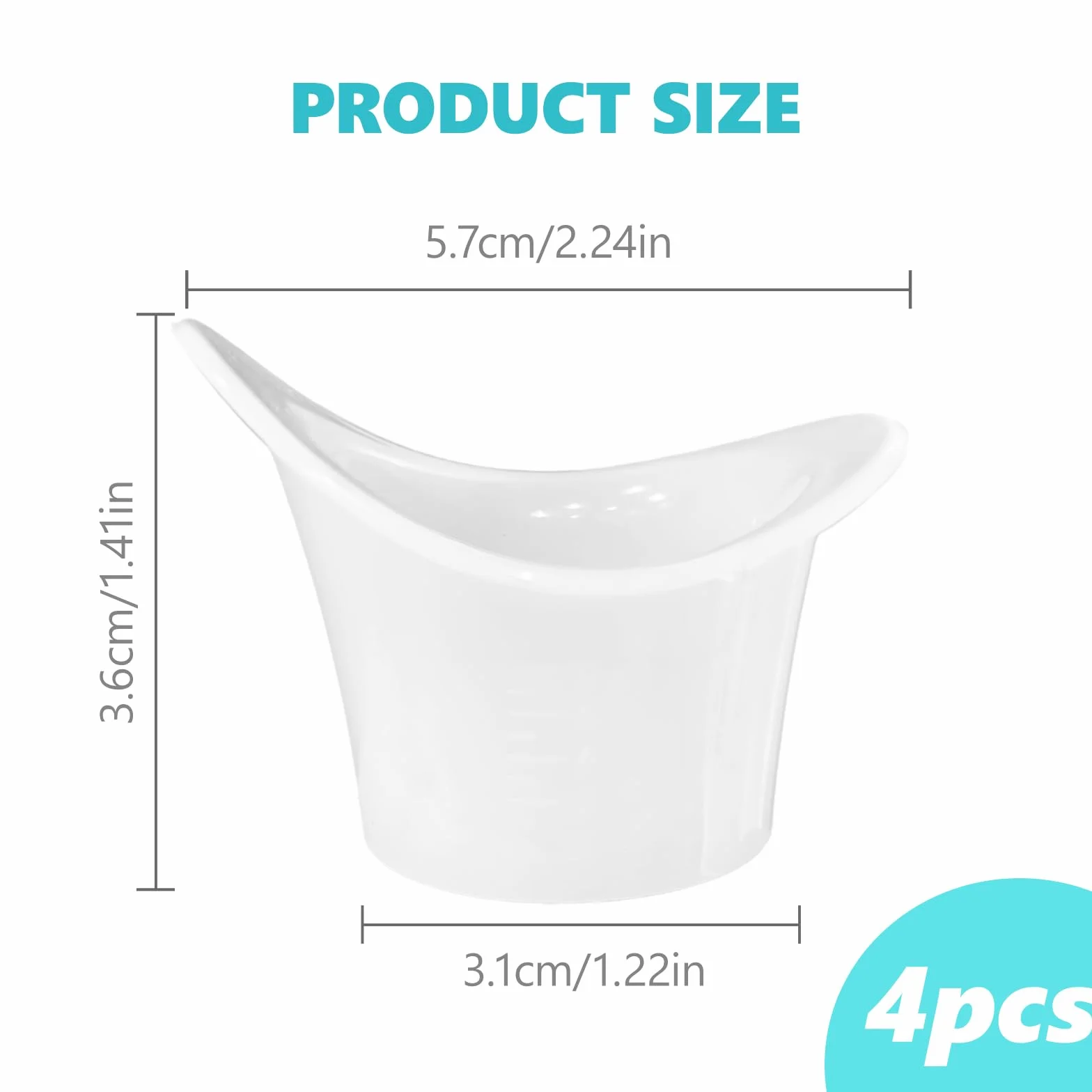 4 piezas Copa Lavaojos, 8 ml Tazas de Silicona de Baño de Ojos Taza, Portátil Reutilizable Ojo Taza de Lavado Para Mantener Los Ojo Limpios y Frescos