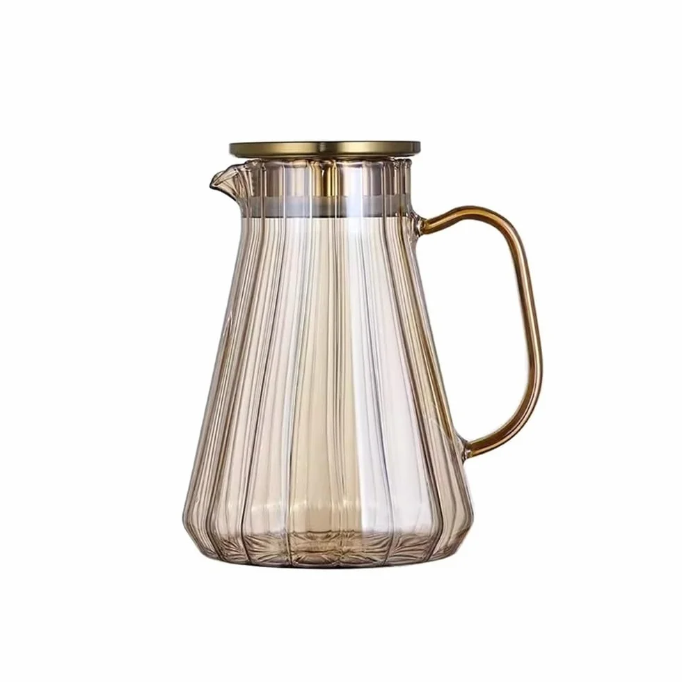 Jarra de Agua Hervidor de Agua Vidrio Gran Capacidad for el hogar, Jarra Creativa for fría, Jugo, Leche, café, Tetera, 1,5 l o,8 | Medio