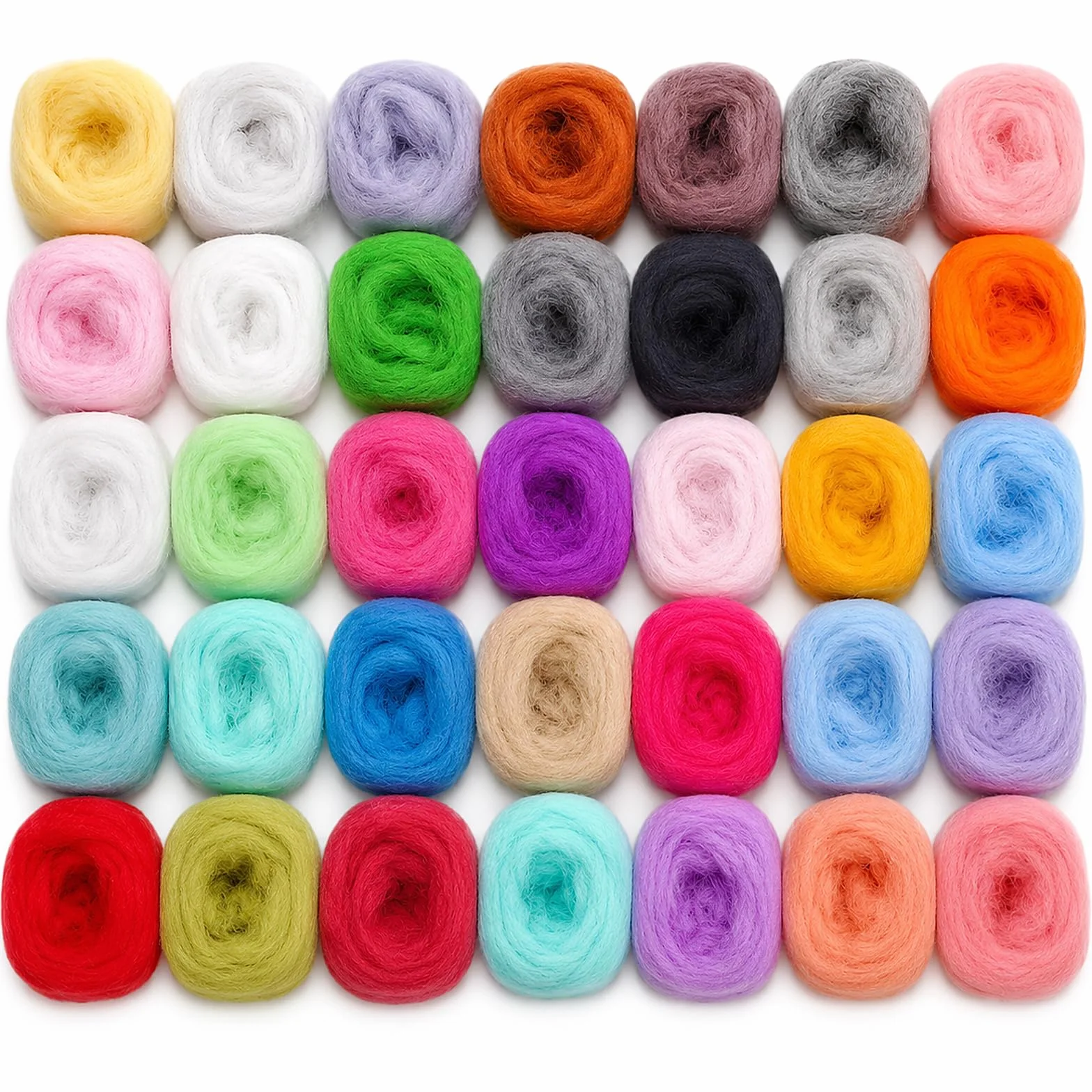 ShiFaKa Kit Fieltro Lana 36 Colores, Lana de Fieltro para Fieltrar en Seco, Lanas Fieltros para Fieltrar en Húmedo, Proyectos de Manualidades DIY para Principiantes