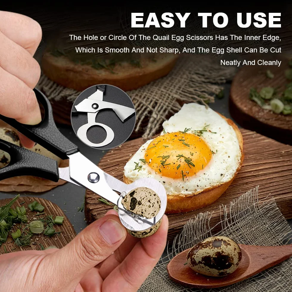 Tijeras Huevos Codorniz, Tijeras de Corte de Cáscara de Huevo de Acero Inoxidable, Utensilios de Cocina Abridor para Hogar Codorniz Huevos Tijeras Huevo Cortador