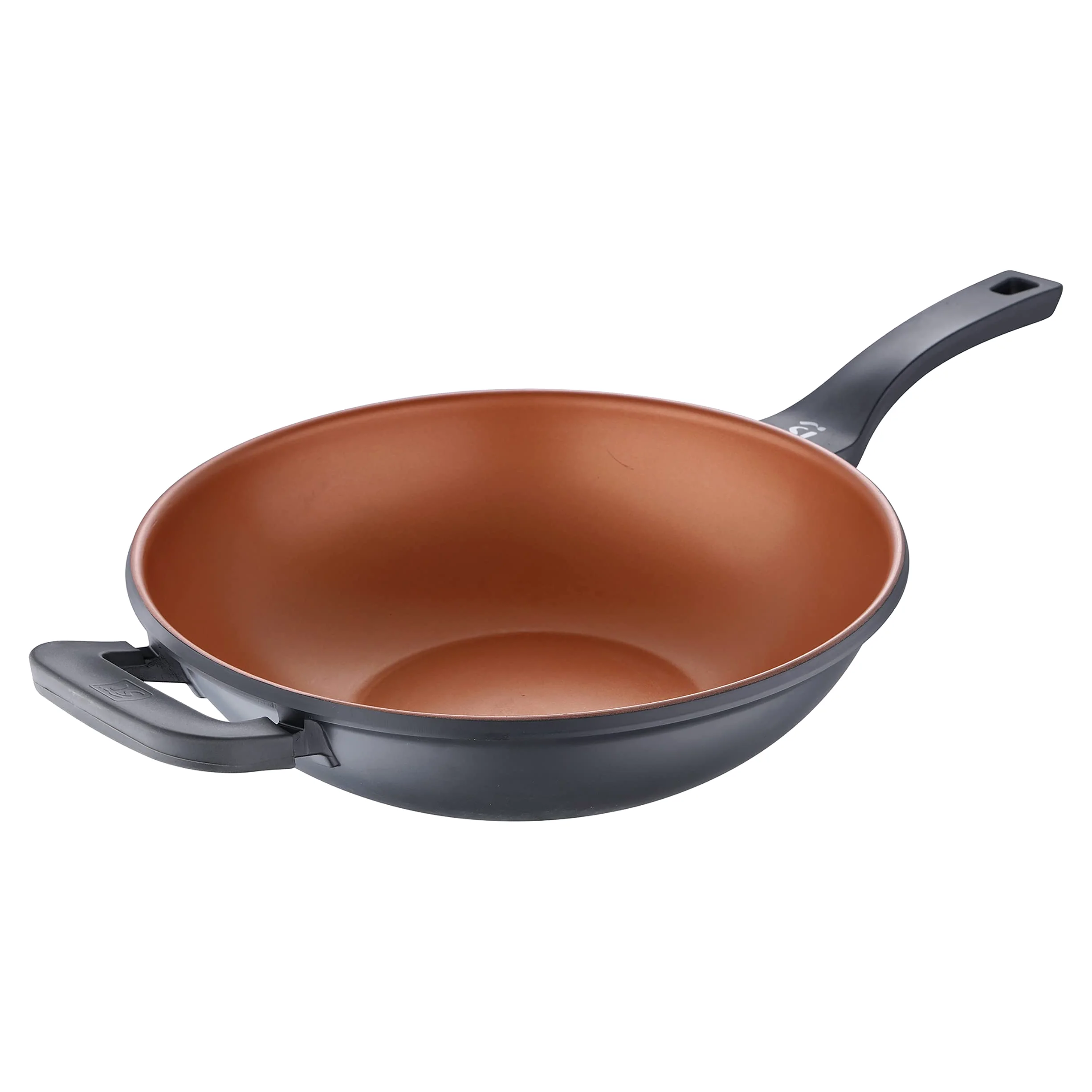 SAN IGNACIO Bronze - Wok de Cocina de 32 cm Antiadherente de Aluminio Fundido - Mango Soft Touch - Sin Tóxicos - Para Inducción, Vitroceramica y Todo Tipo de Cocinas