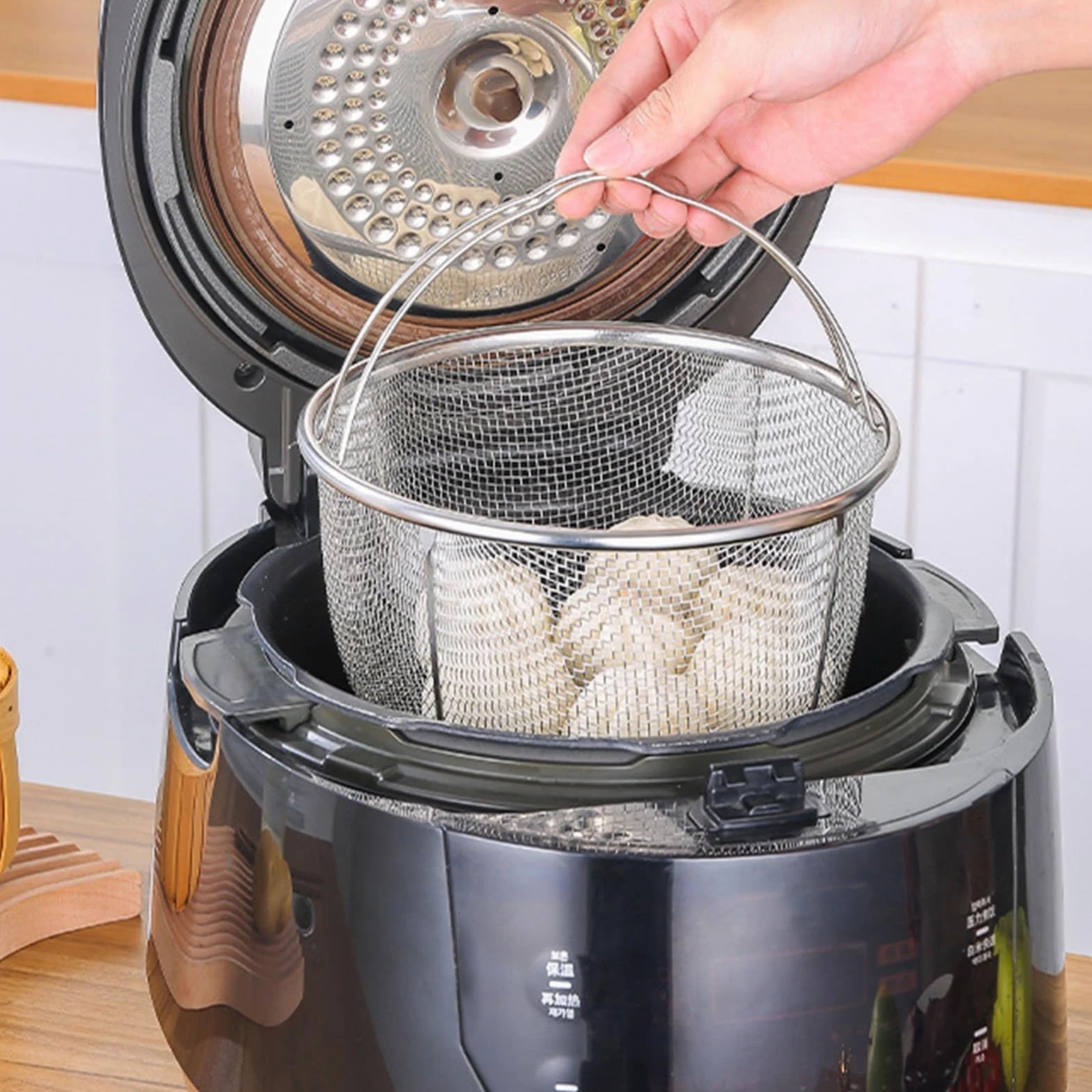 Cesta Vaporera de Acero Inoxidable, Insertos para Cocinar al Vapor, Colador y Filtro para Ollas y Freír