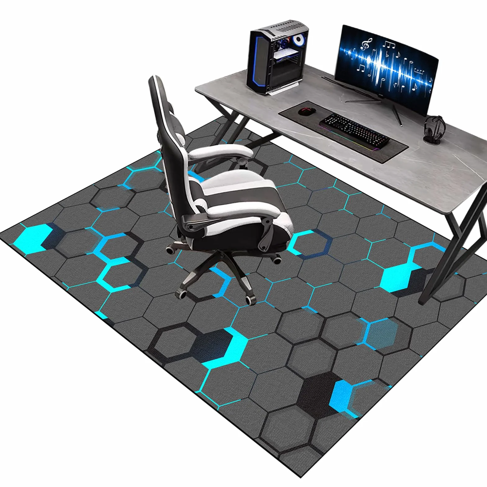 Alfombra Suelo Gaming Oficina Escritorio Gamer Alfombra Silla Oficina Gaming 180 x 230 cm Alfombrilla Protector Suelo Silla Ruedas Protector de Suelo para Silla de Oficina Alfombras de Sillas Lavable