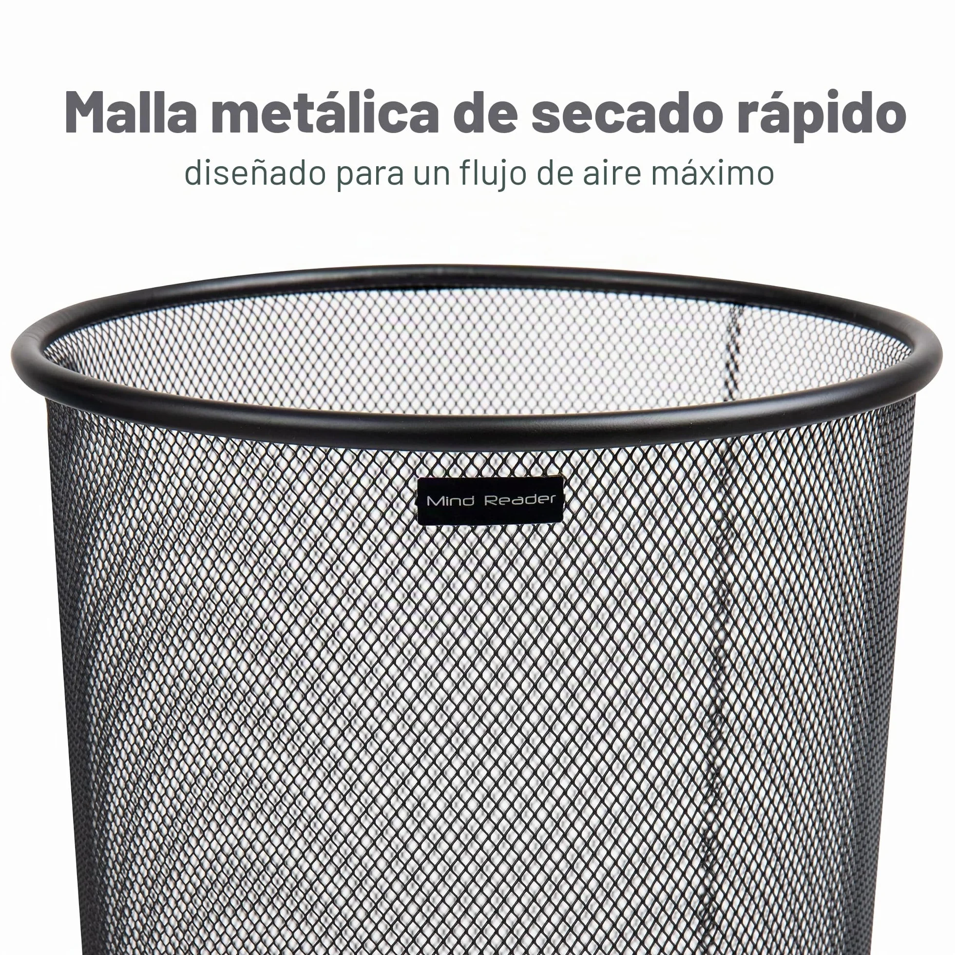 Mind Reader Umbrella, Multi-Purpose Mesh Storage Stand Entrada, Malla metálica, Largo x 26 cm de Ancho x 49 cm de Alto, Juego de 2, Metal, Negro, Pack de 1