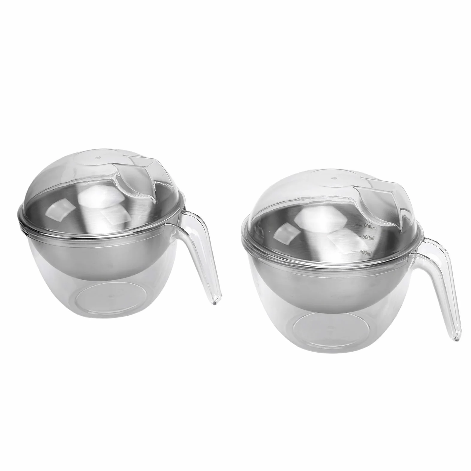 Tissting Bol De Ensalada Fría Con Tapa Transparente - 2 Unidades, Acero Inoxidable, Ideal Para Frutas Y Verduras, Mantiene Frescura, Fácil De Limpiar, Perfecto Para Fiestas Y Cenas