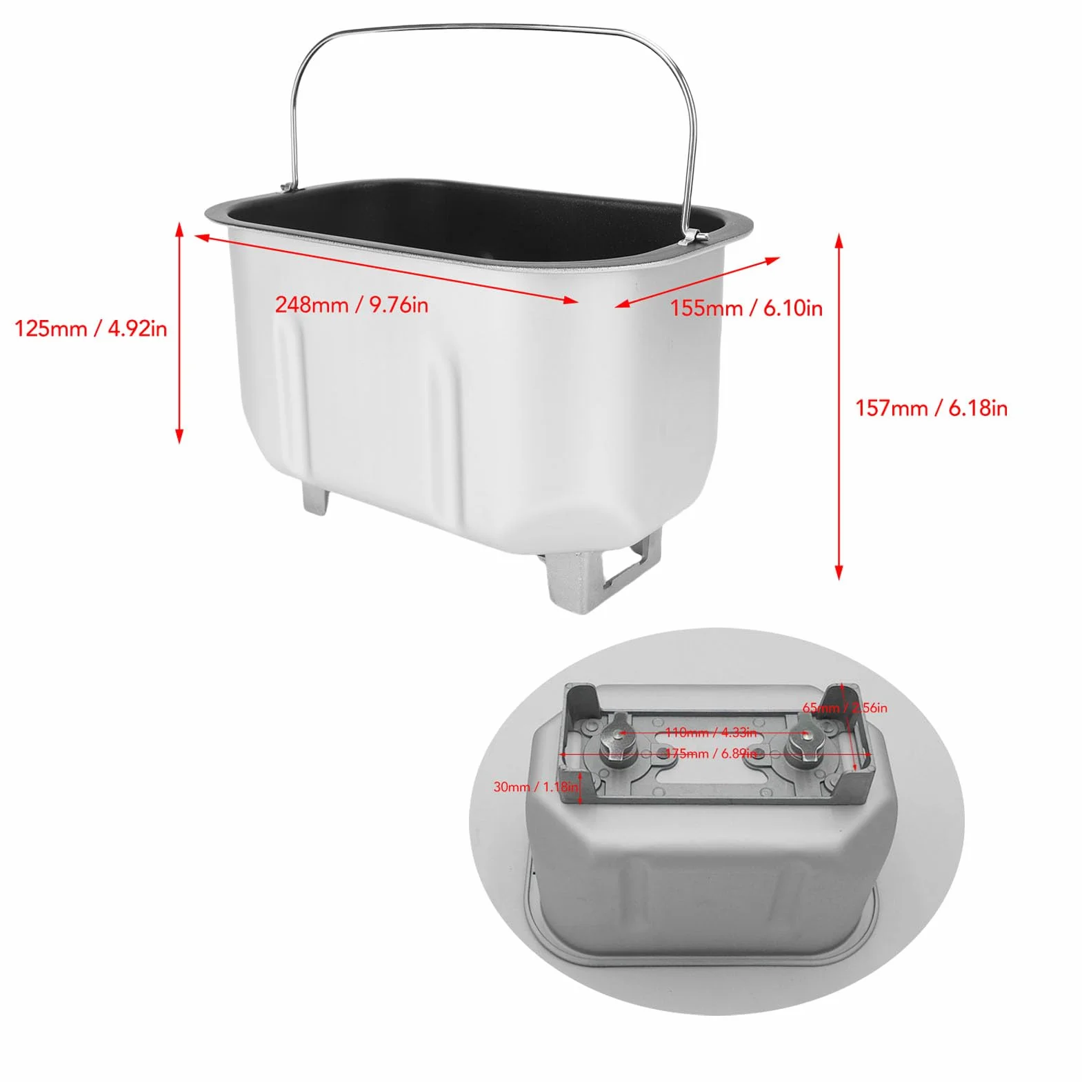 Cosiki Máquina para Hacer Pan de Tamaño Familiar, Máquina para Hacer Pan de Acero Inoxidable con Revestimiento Antiadherente, con Cubo para Mezclar Doble y Paletas para Mezclar para el Hogar, Cocina,