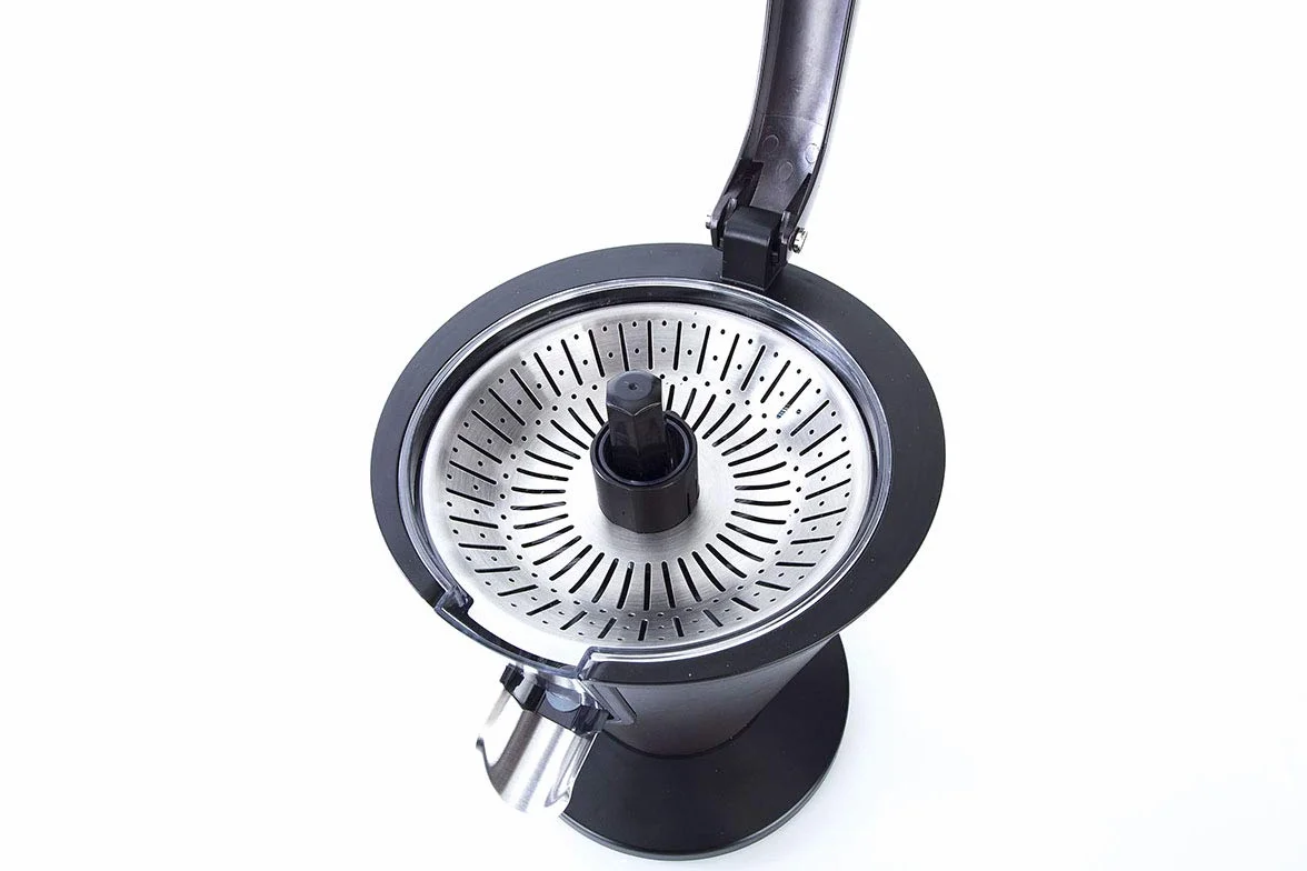 Jata EX1057 - Exprimidor eléctrico de brazo de acero inoxidable. Filtro regulador de pulpa. Extracción continua. Sistema antigoteo. Desmontable. Fácil limpieza. 300 W de potencia. Silencioso.