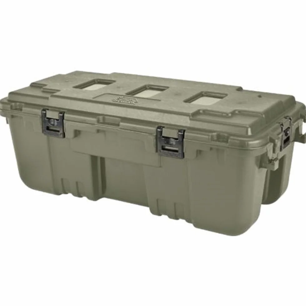 PLANO Baúl deportista con bisagras, verde oliva, caja almacenamiento grado militar con bisagra, resistente, grande, camping y ejército, óptimo para caza, paintball, airsoft o almacenamiento