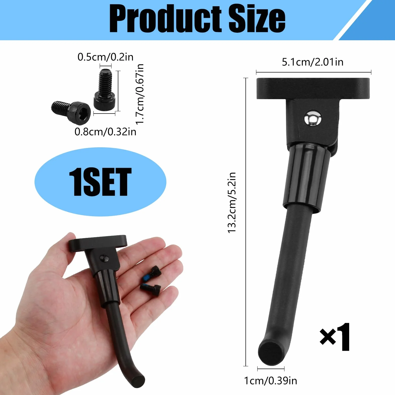 Xiaomi M365/Pro 2/1S/Scooter 3 Soporte Lateral para Scooter Eléctrico, Negro